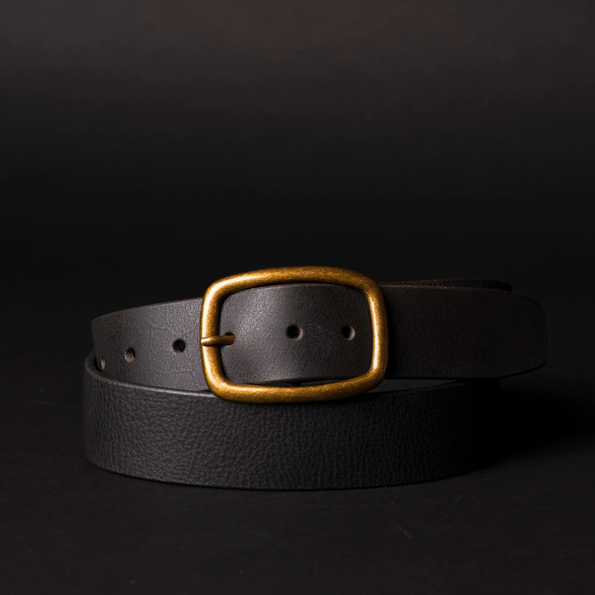 Amara - Brown Leather Dress Belt with Gold Buckle - Made in Canada - Image 4