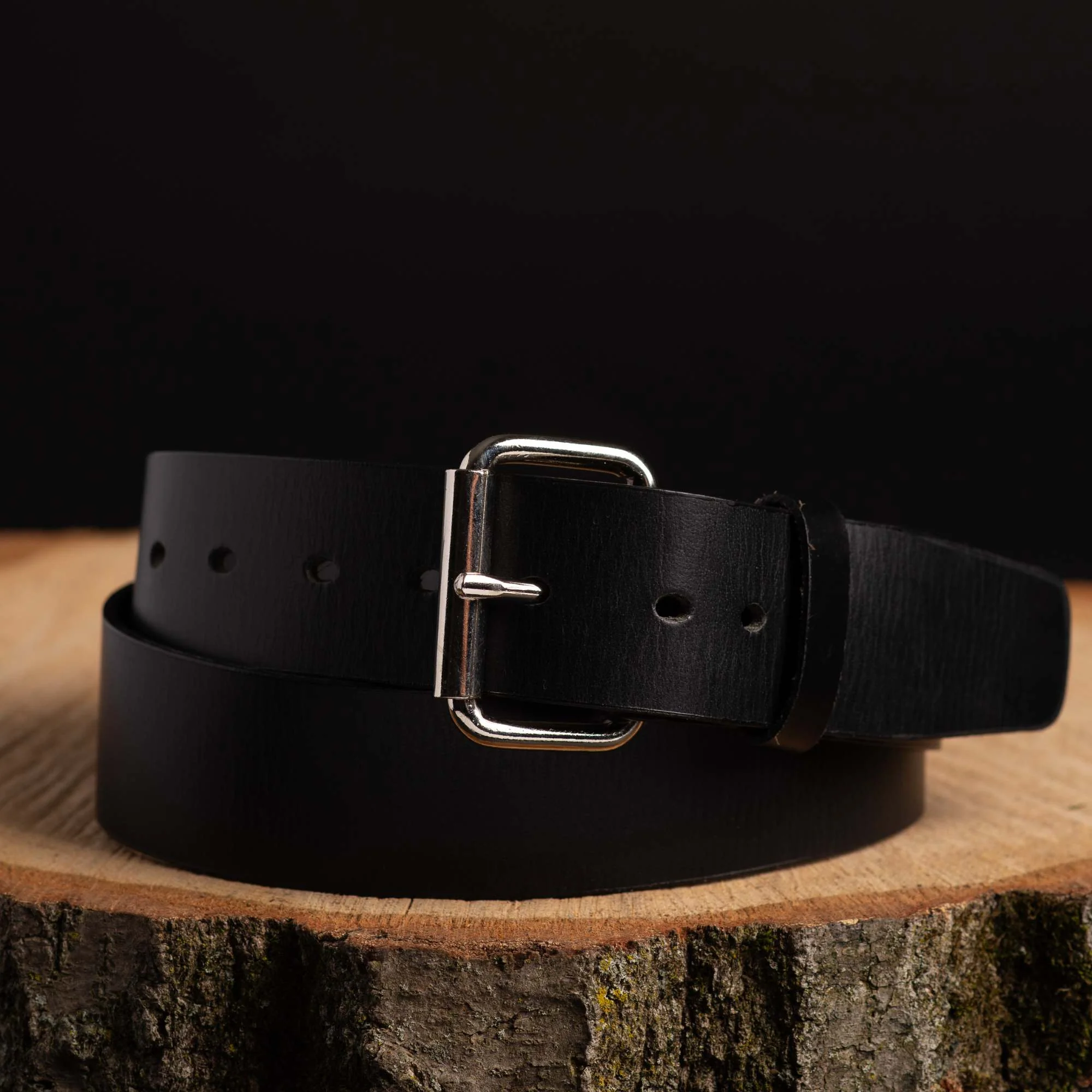 Black 45 mm 100% Full Grain Bridle Leather Belt for Jeans - Image 3