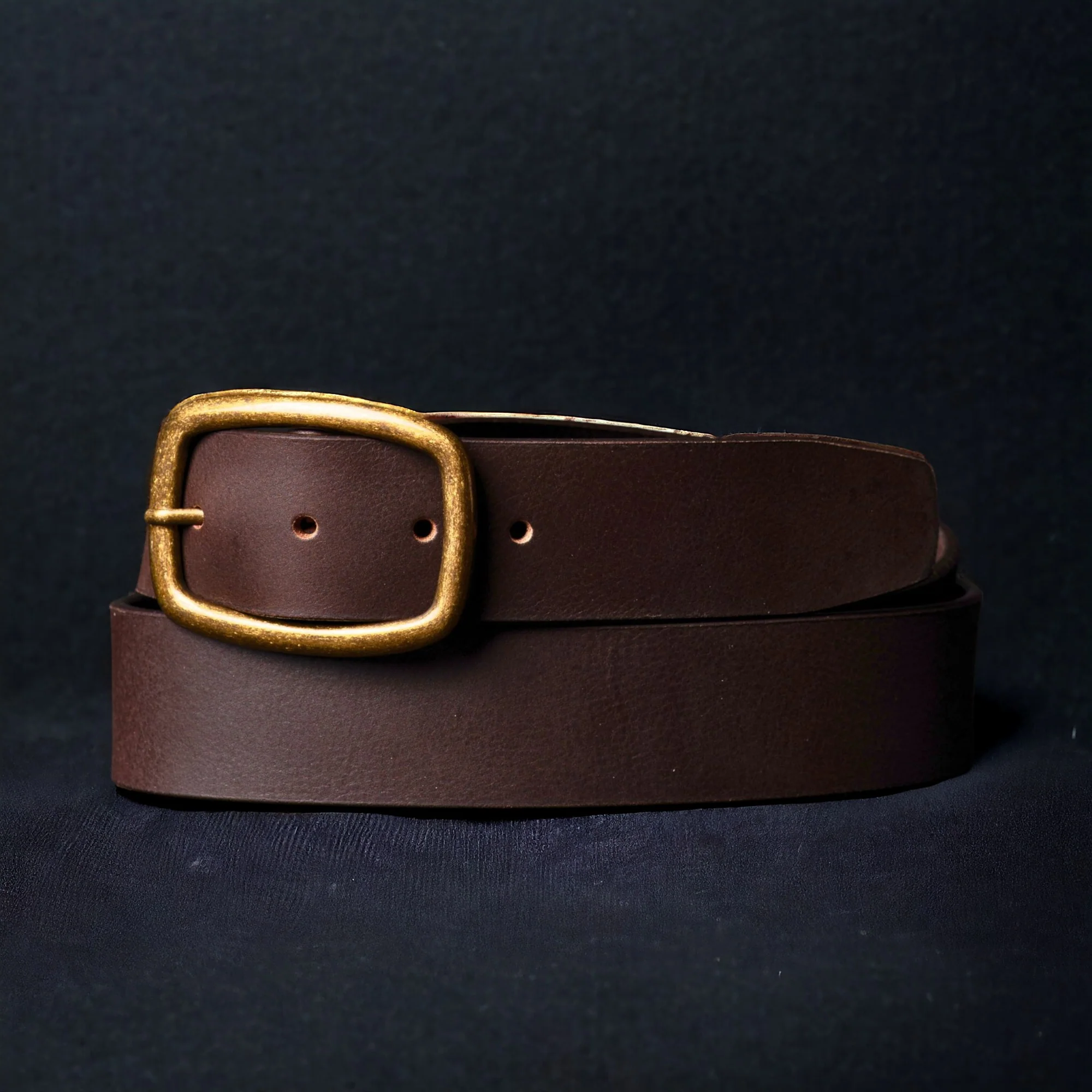Amara - Black Leather Dress Belt with Gold Buckle - Made in Canada - Image 4