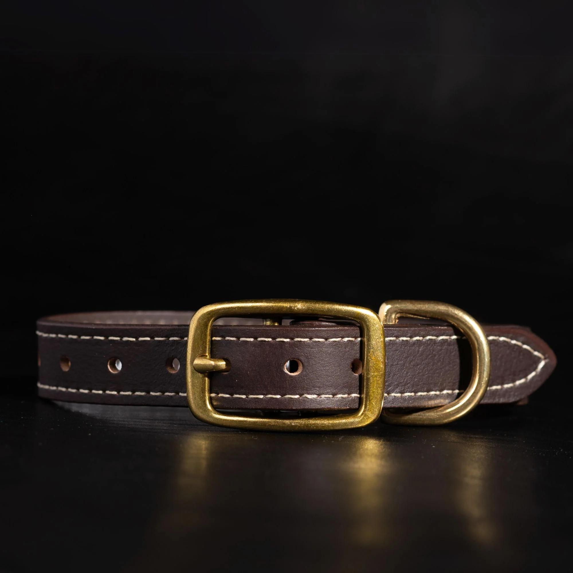 Trailblazer - Black Stitched Premium Leather Dog Collar - Made in Canada - Image 3
