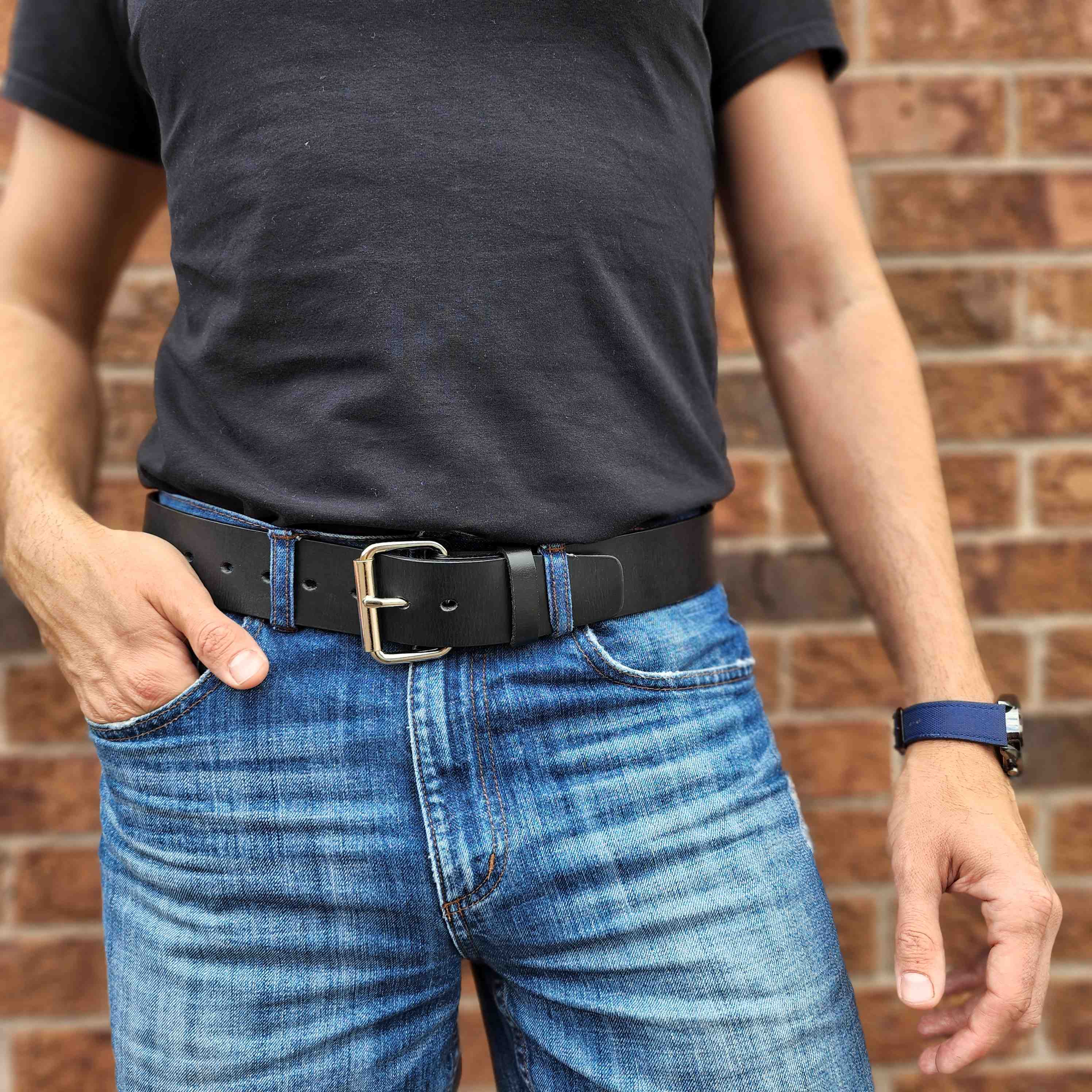 Brown 45 mm 100% Full Grain Bridle Leather Belt for Jeans - Image 5
