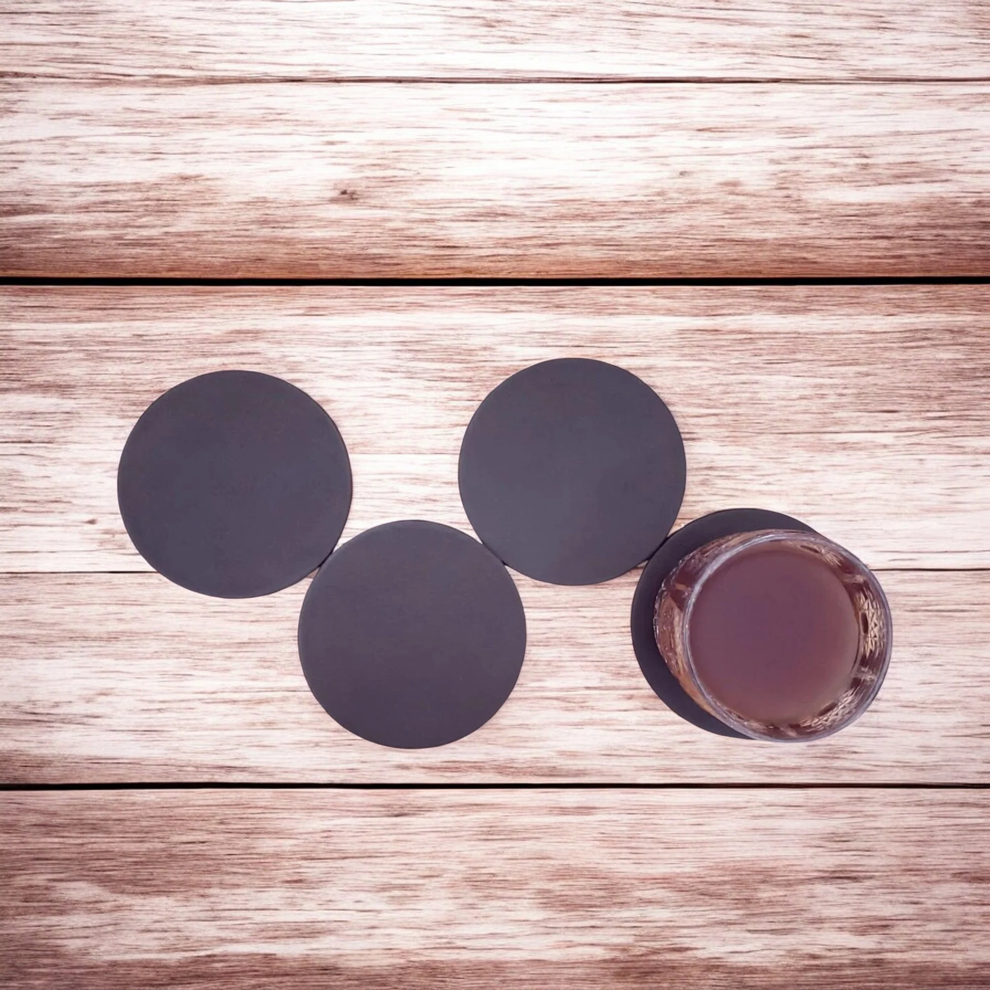 Circle Coasters - Cognac Distressed Leather Coasters - Made in Canada - Image 4