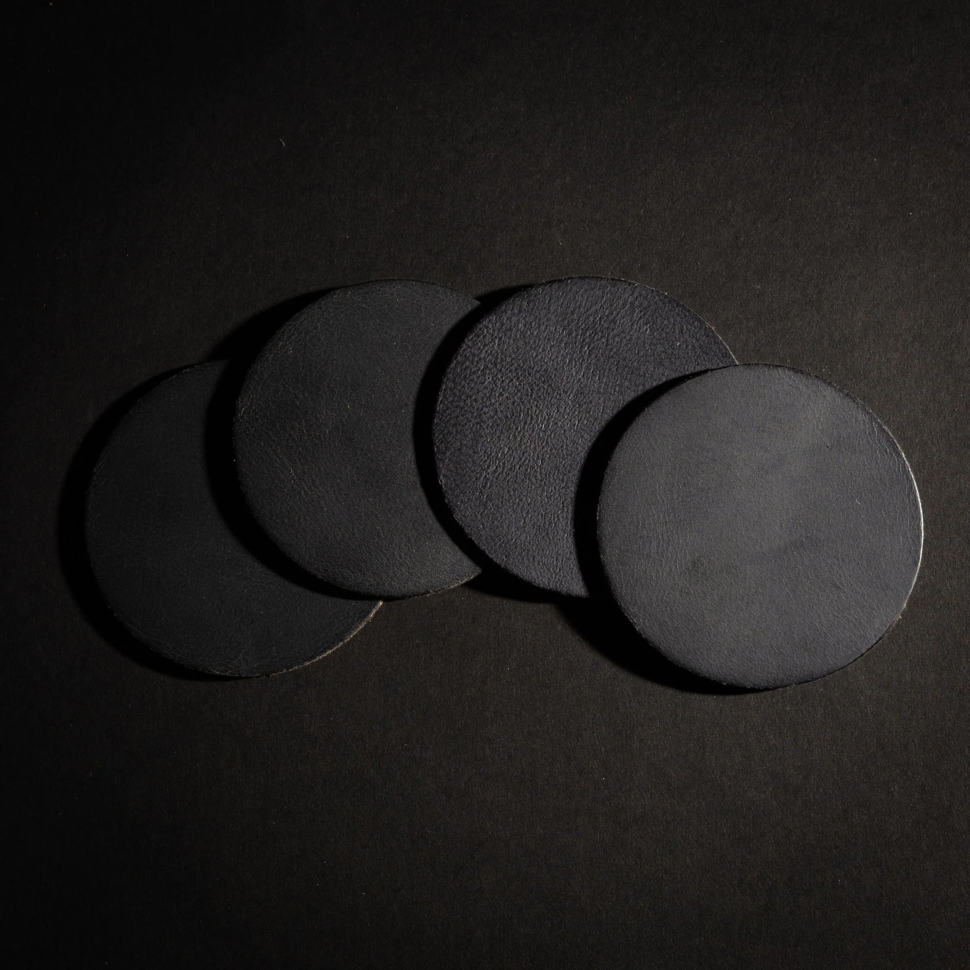 Circle Coasters - Cognac Distressed Leather Coasters - Made in Canada - Image 5