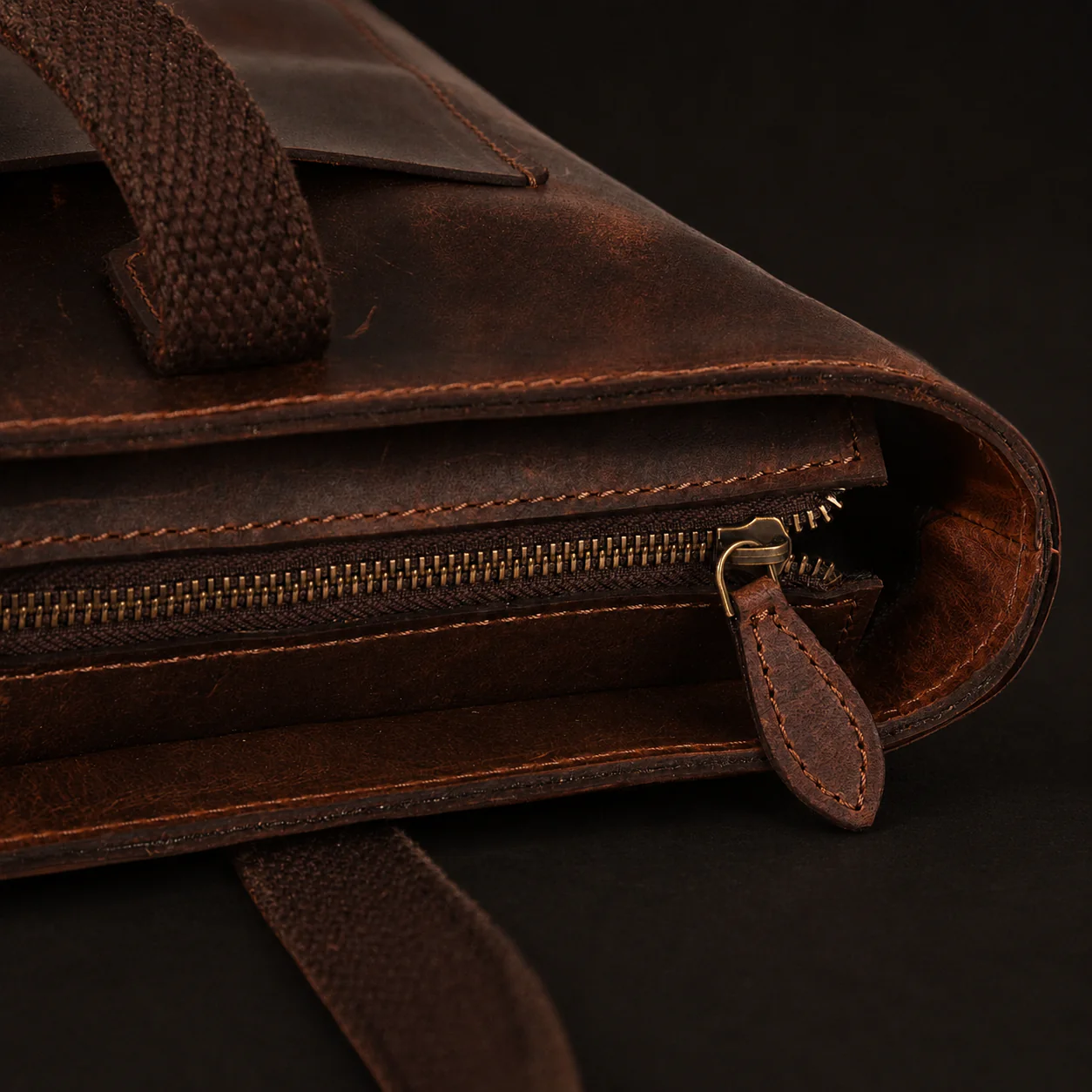Classic Brown Leather Tote Bag - Image 7