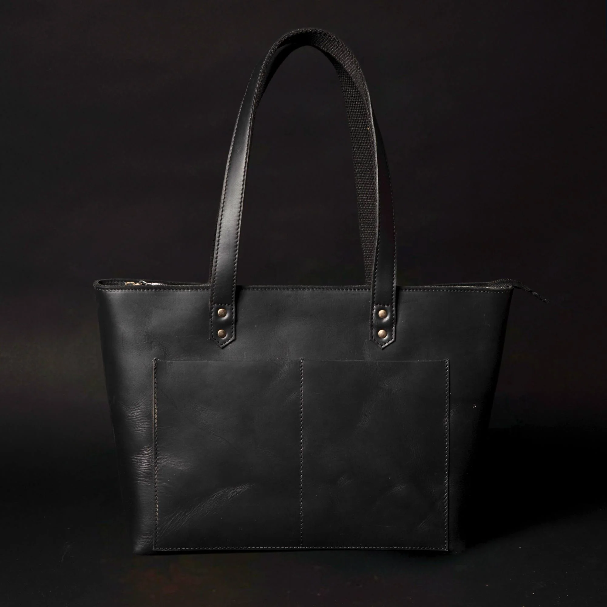 Classic Cognac Leather Tote Bag - Image 12