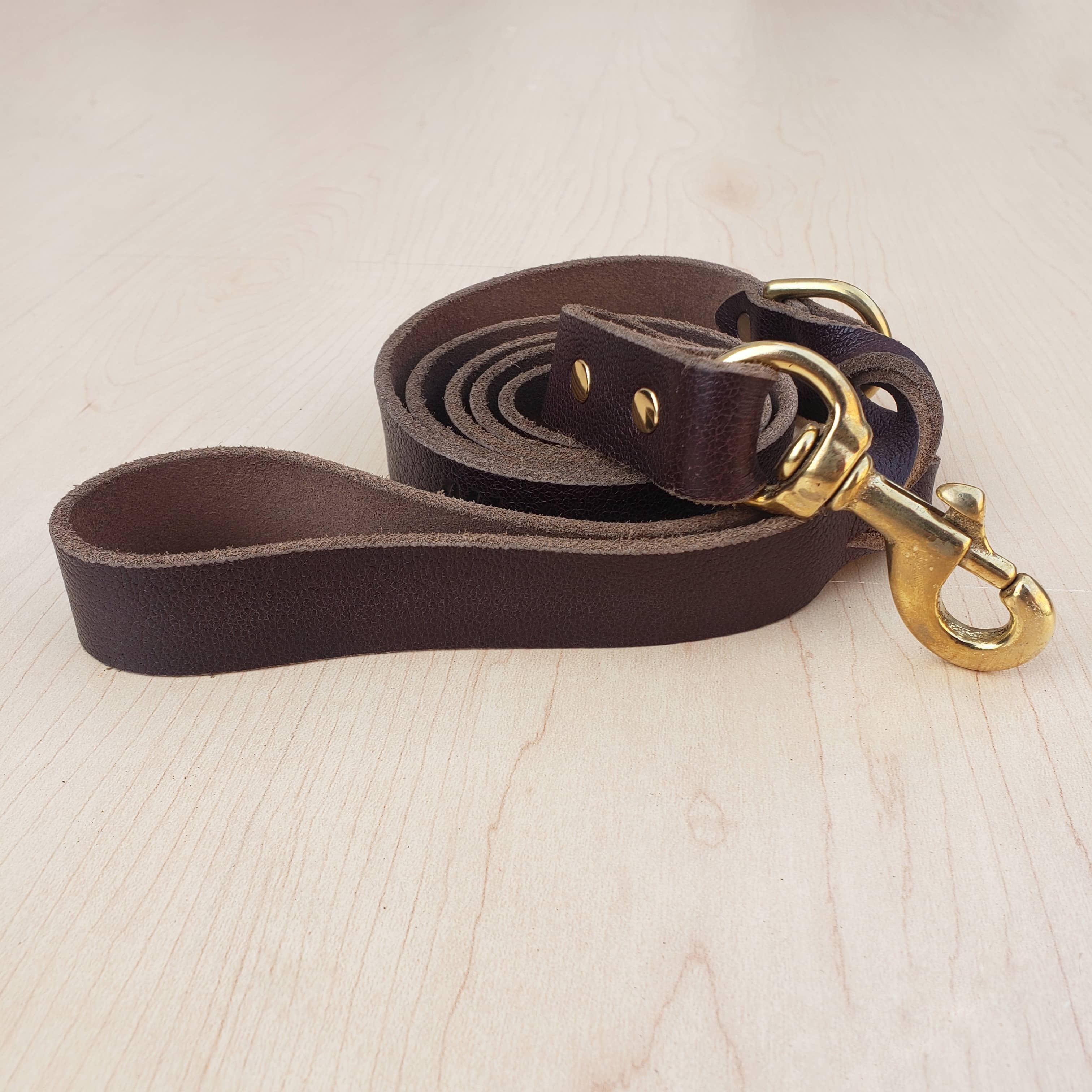 Cognac Braided Leather Dog Leash 60'' - Made in Canada - Image 5