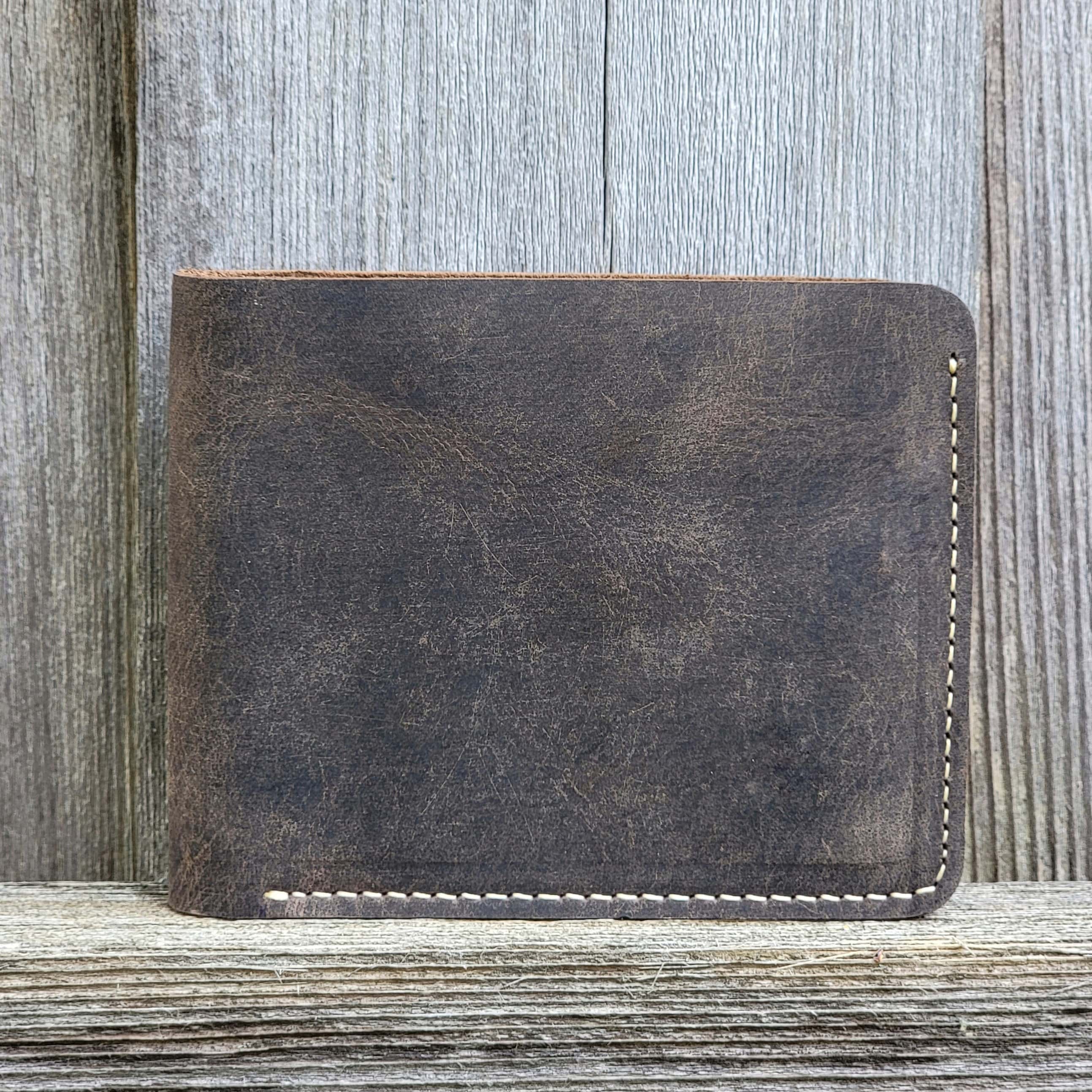 Cognac Full Grain Leather Wallet with Coin Pouch - Image 5