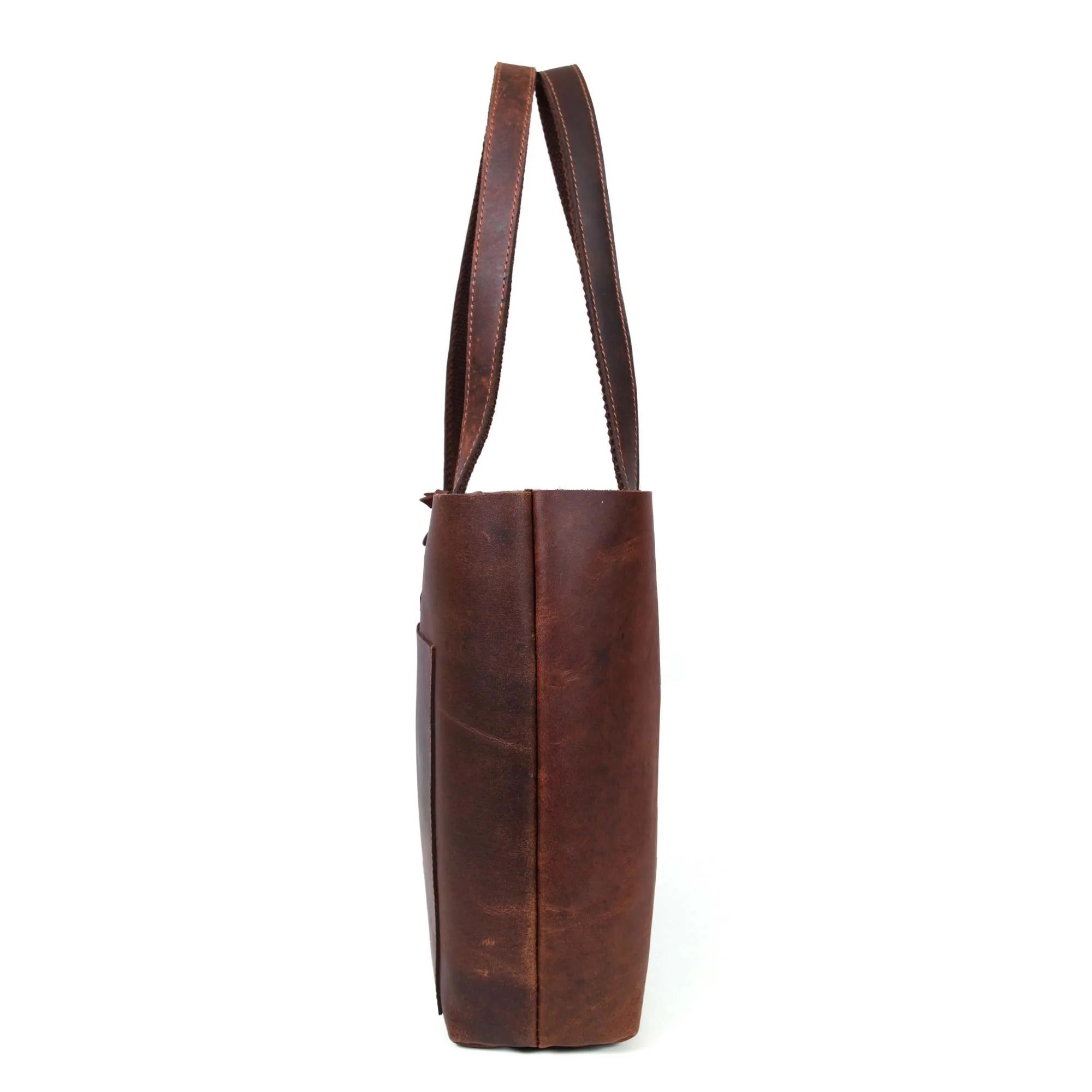 Tolredo - Brown Leather Tote Bag with Leather Closure - Image 4