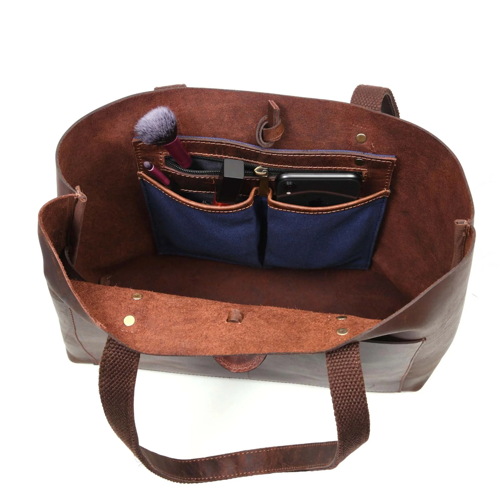Tolredo - Brown Leather Tote Bag with Leather Closure - Image 8