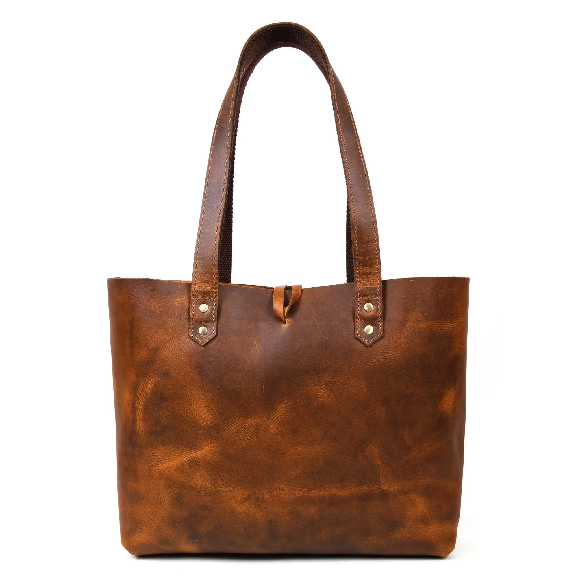 Tolredo - Cognac Leather Tote Bag with Leather Closure - Image 7