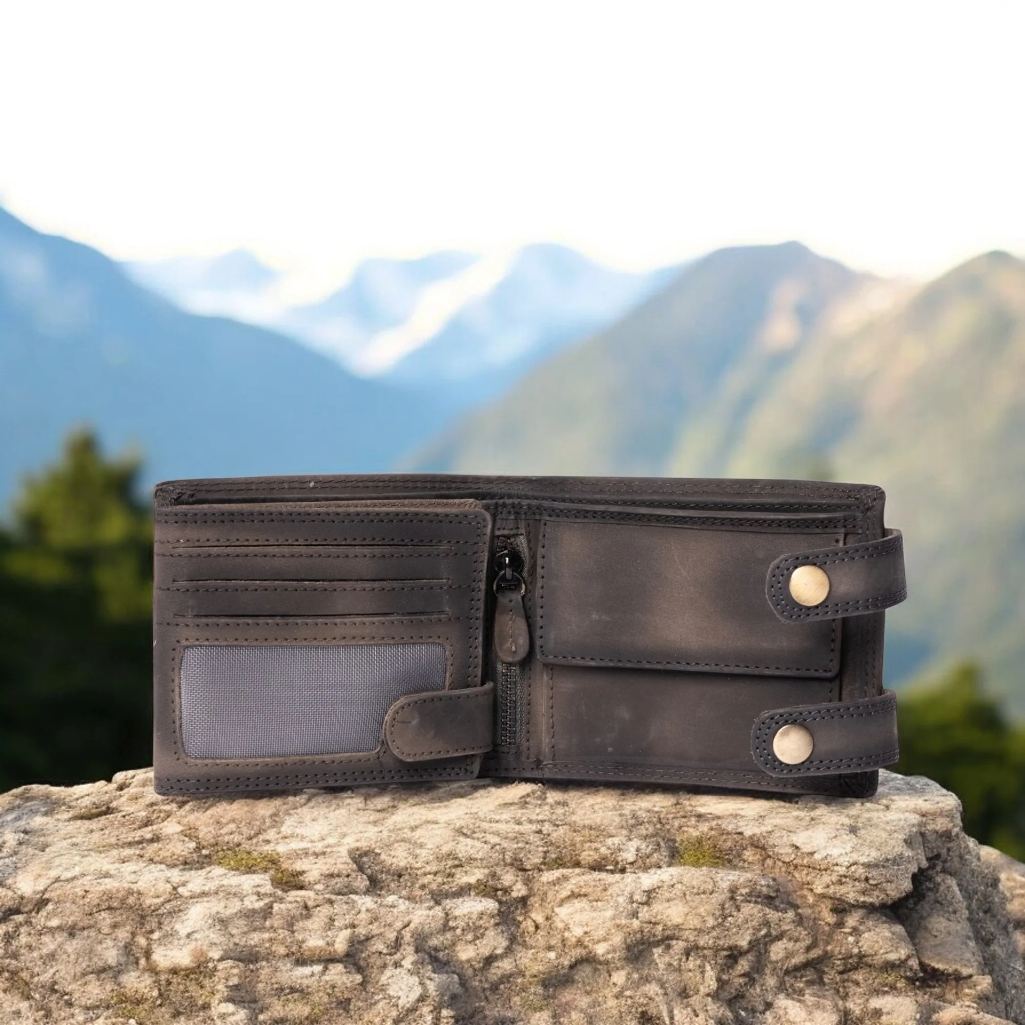 Eagle's Crest Wallet - Brown Full Grain Leather Wallet - Image 5