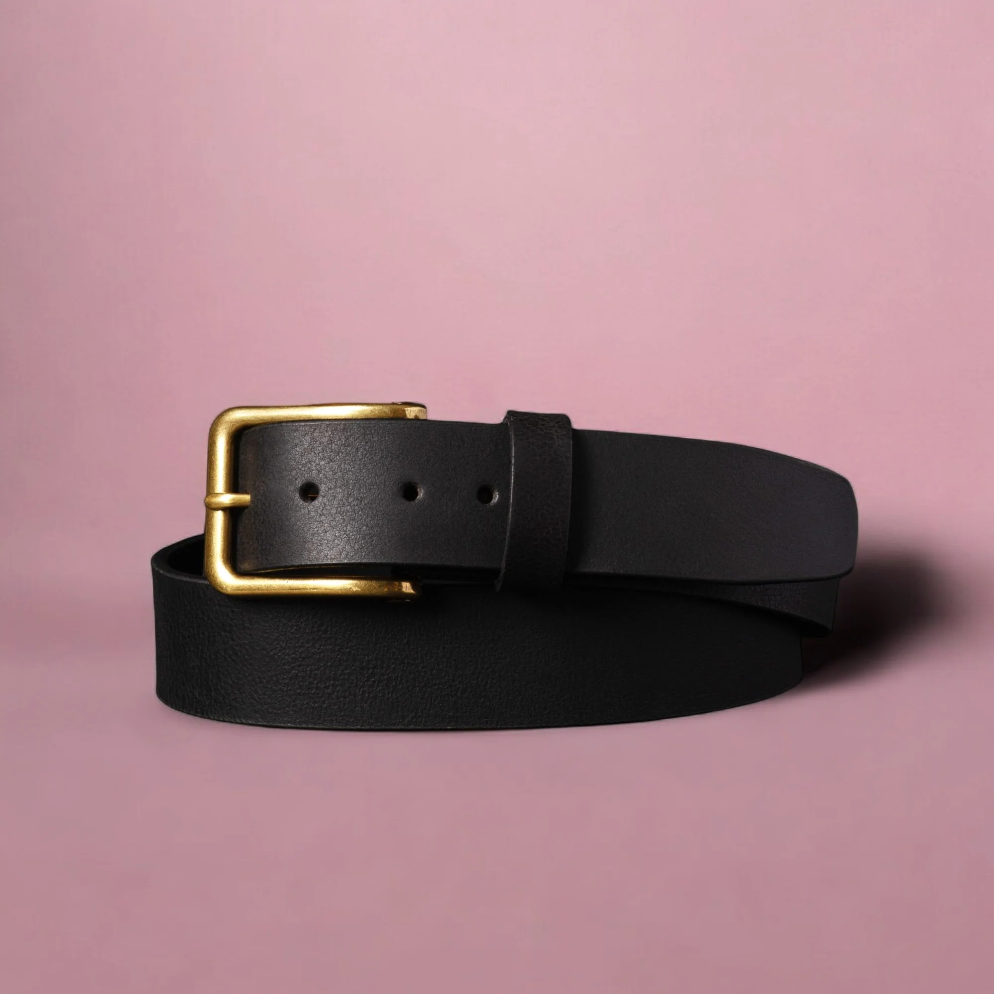 Elara- Cognac Leather Belt with Gold Rectangular Buckle - Made in Canada - Image 5