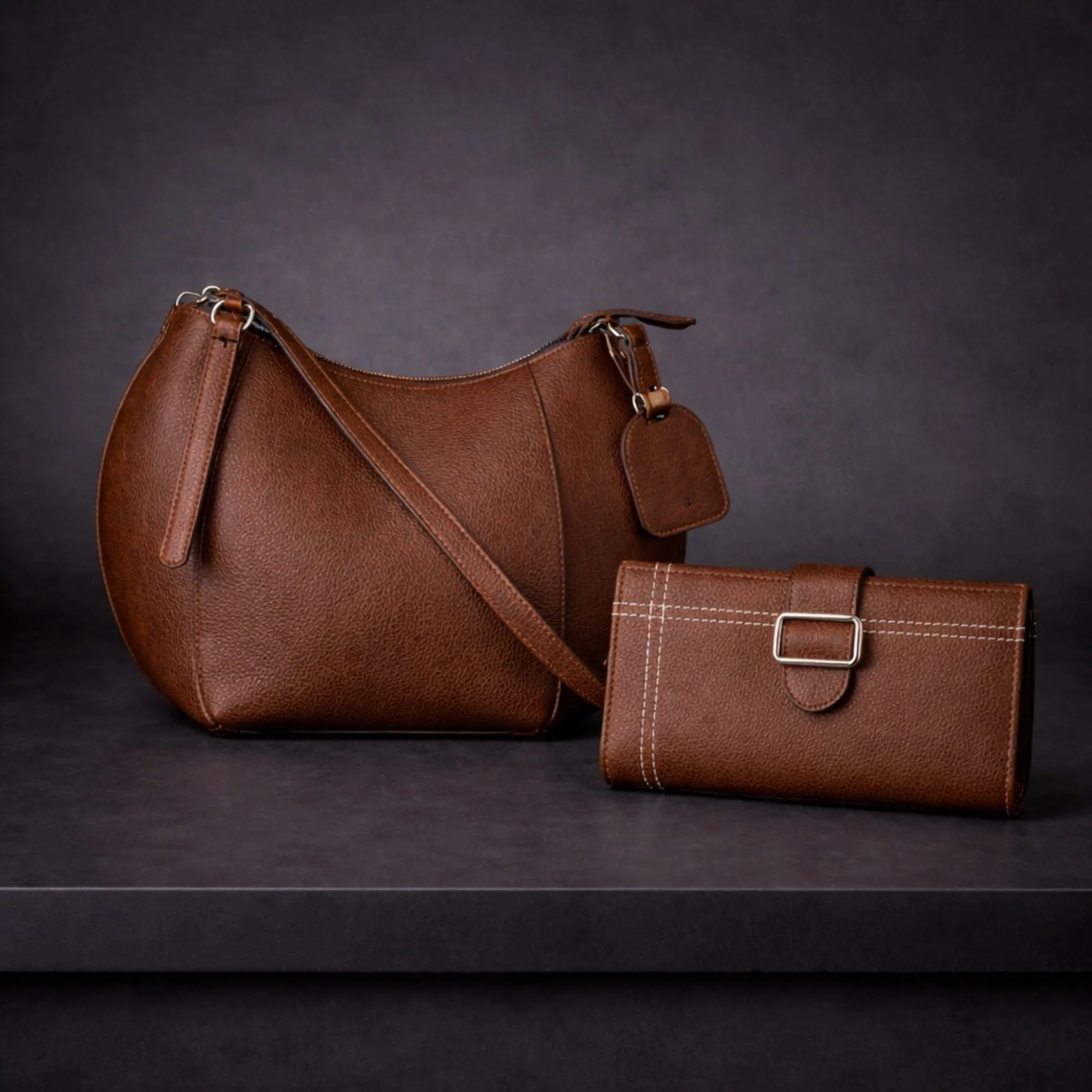 Empress + Madison - Women's Premium Pebble Grain Leather 2 PC Set - Image 3