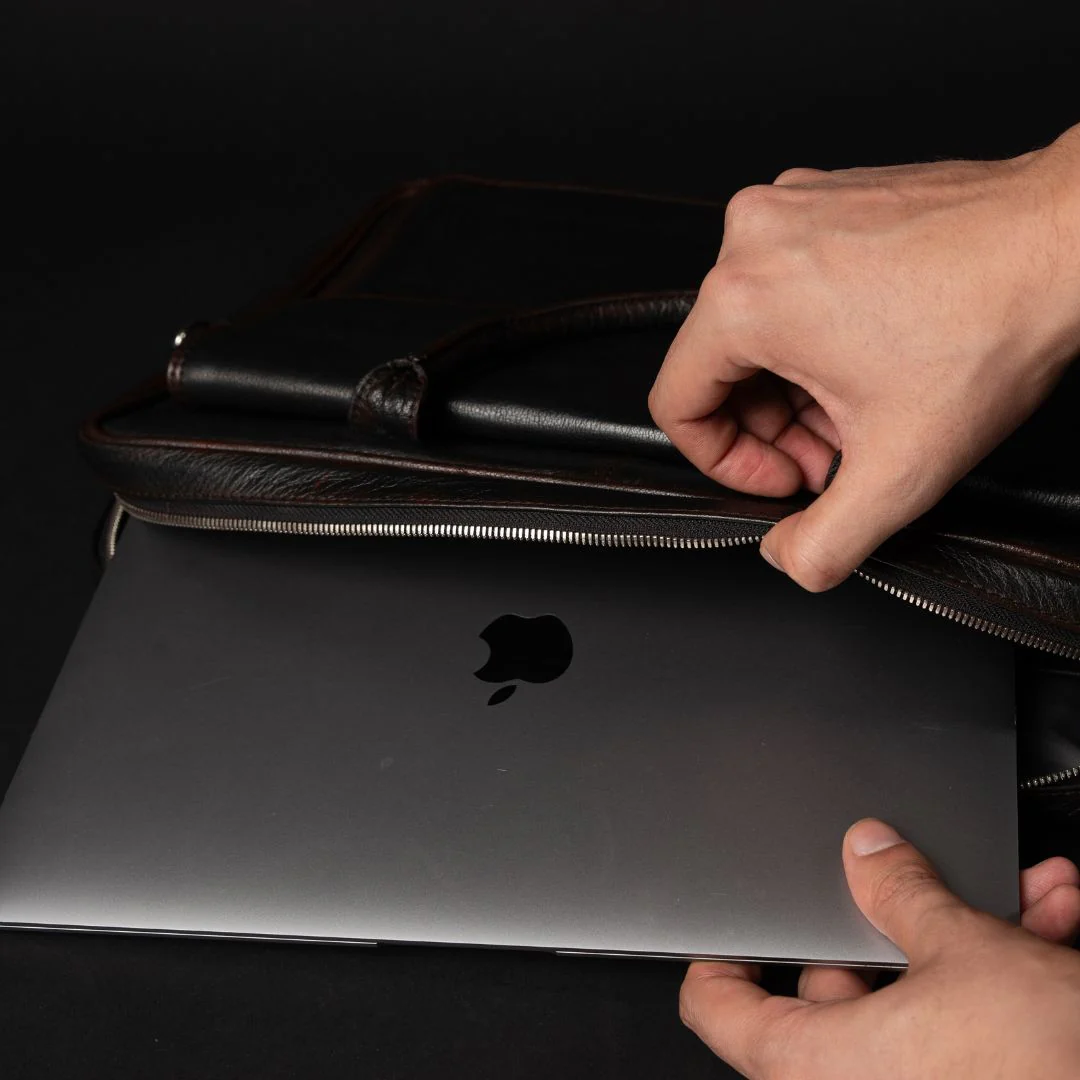 Ember - Hand-Dyed Full-Grain Leather Laptop Bag - Image 5