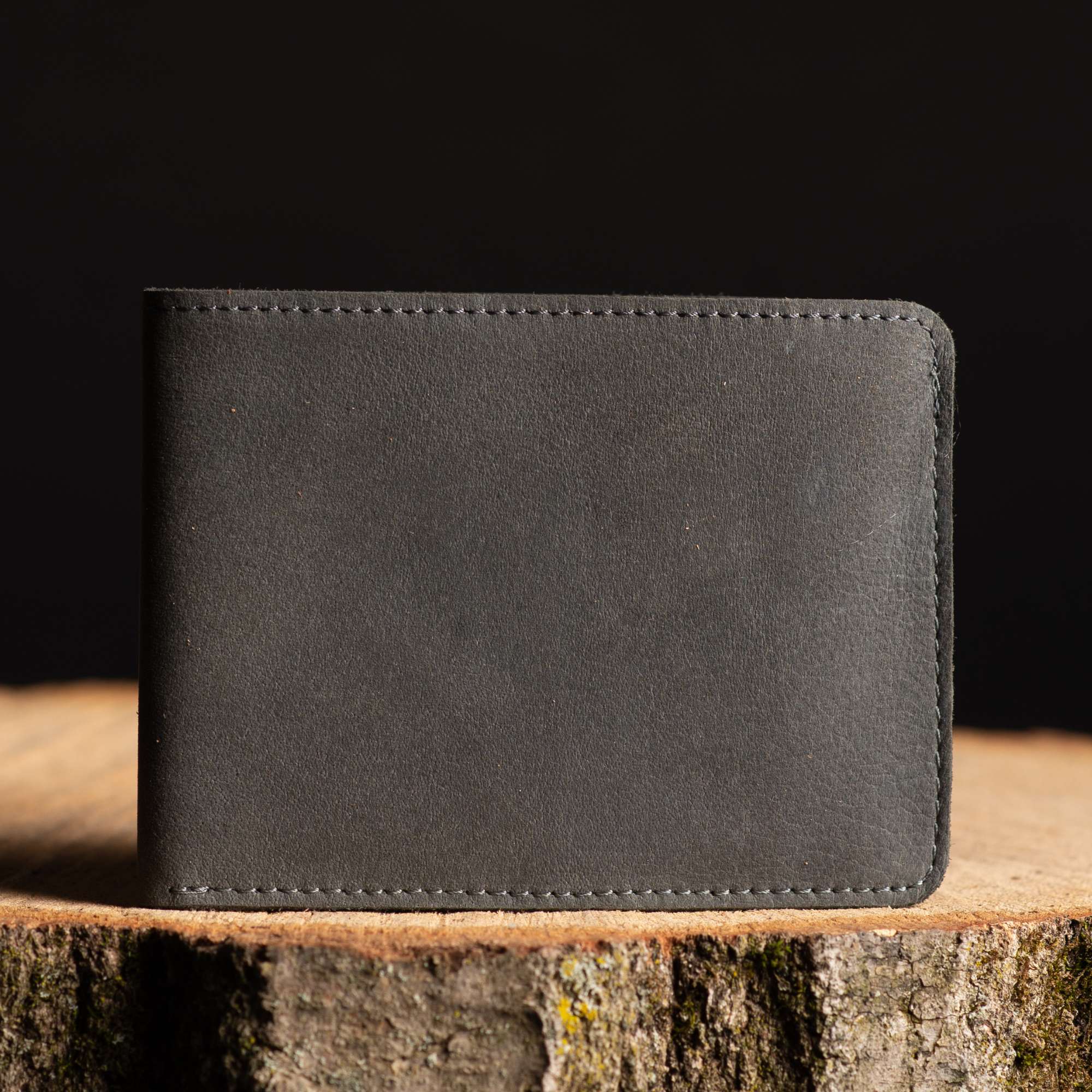 Flex - Smoke Grey Full-Grain Distressed Leather Flexible Wallet - Image 3