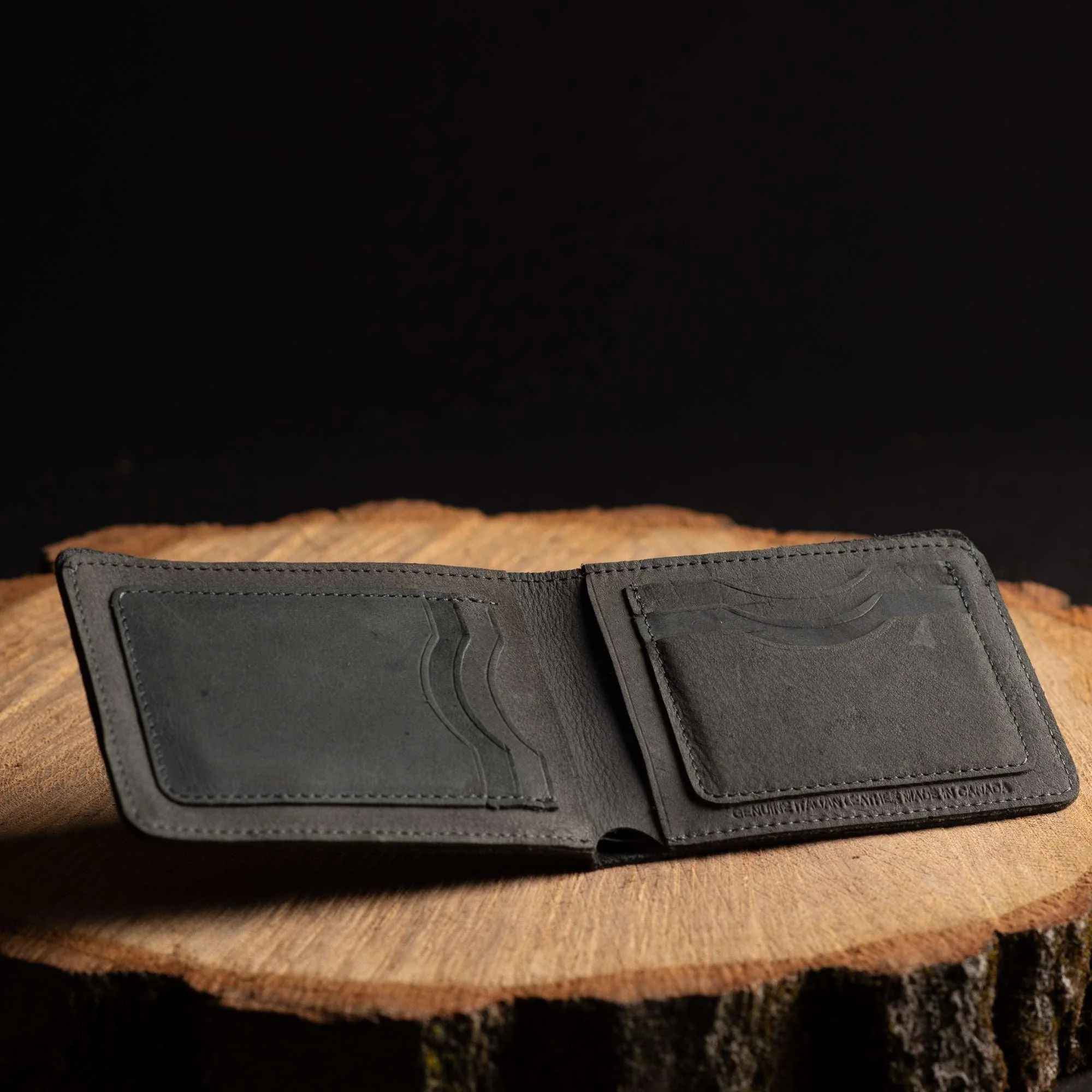 Flex - Smoke Grey Full-Grain Distressed Leather Flexible Wallet - Image 4