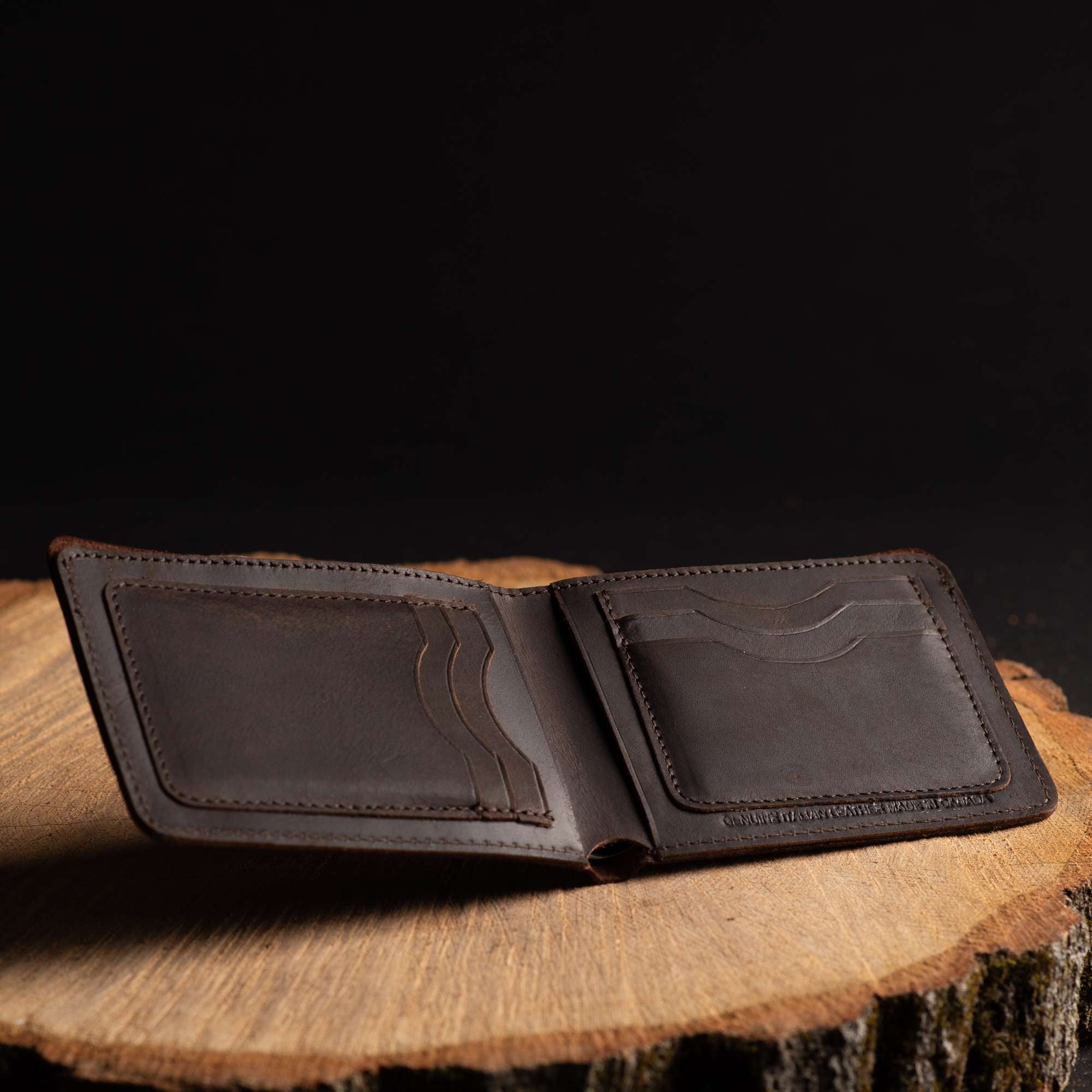 Flex - Vintaged Black Full-Grain Distressed Leather Flexible Wallet - Image 5