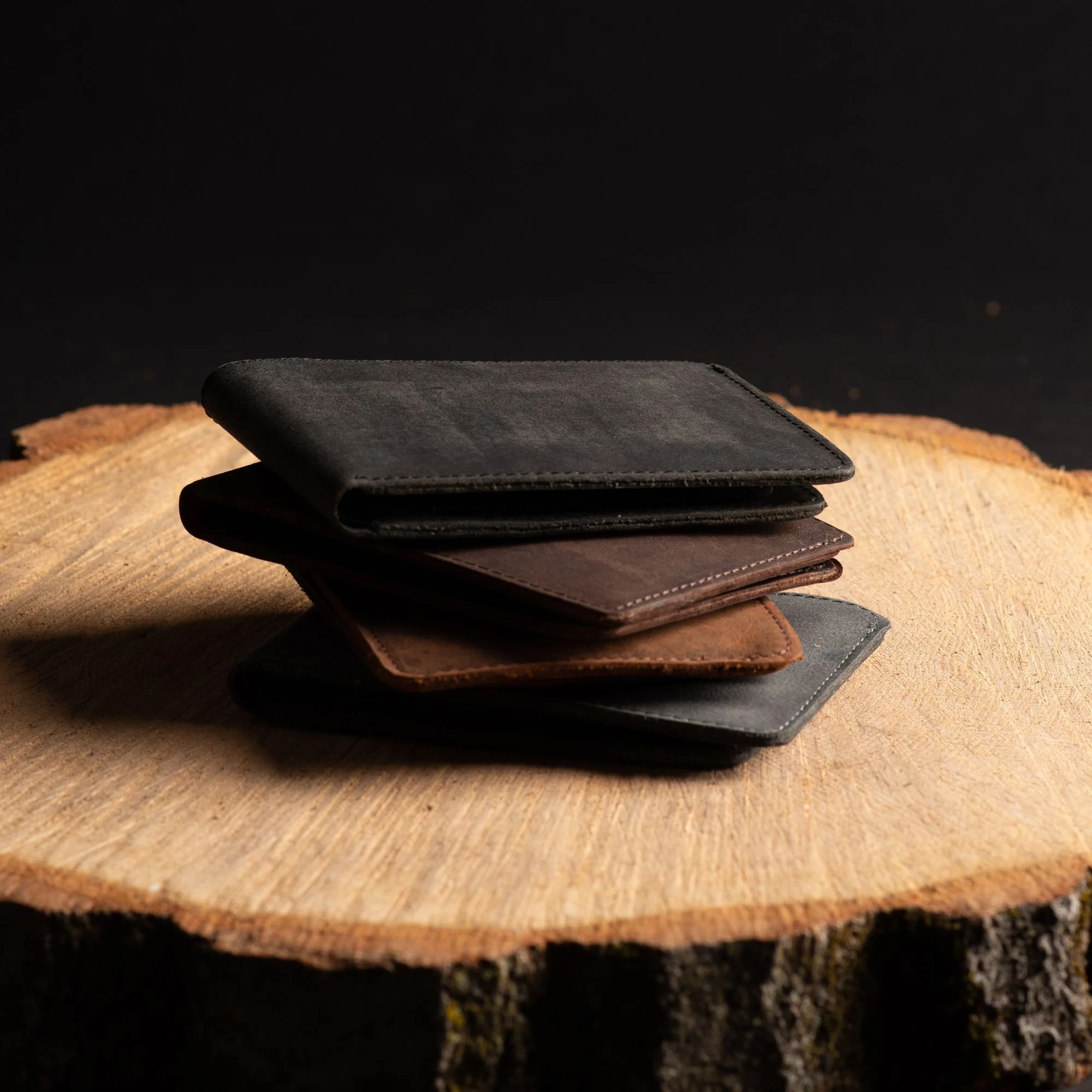 Flex - Vintaged Black Full-Grain Distressed Leather Flexible Wallet - Image 6