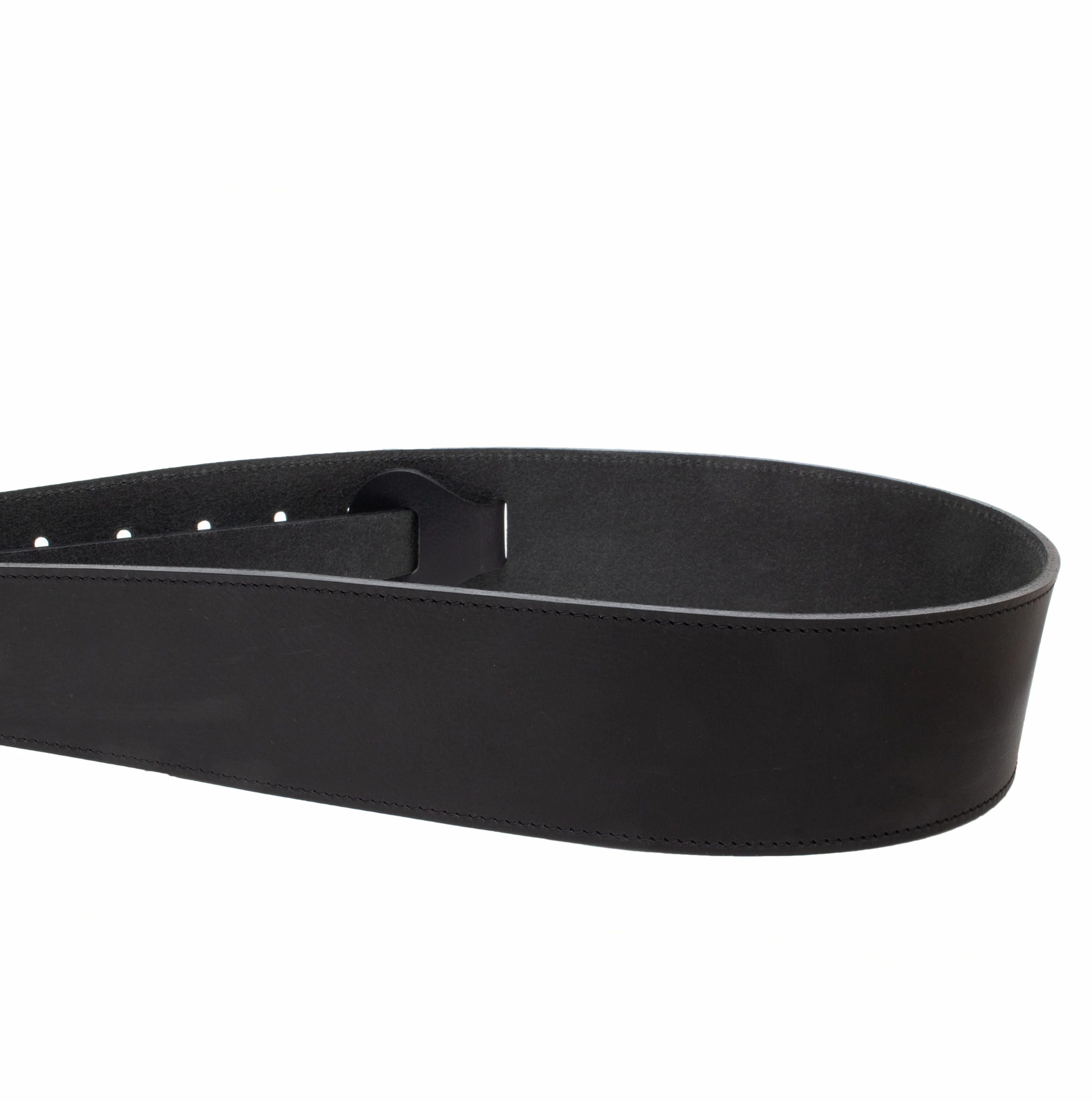 The Legend - Heavyweight Black Smooth Full Grain Leather Guitar Strap - Image 9