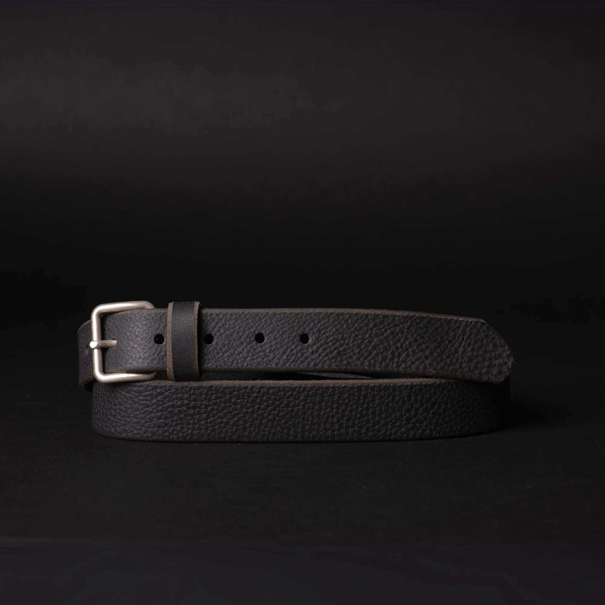 Kyomi- Black 100% Premium Leather Belt- Made in Canada - Image 3