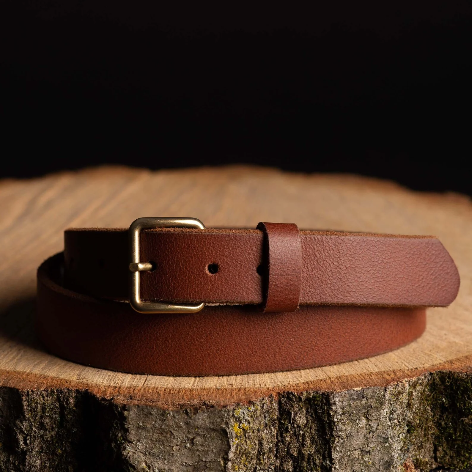 Kyomi- Cognac 100% Premium Leather Belt- Made in Canada - Image 3