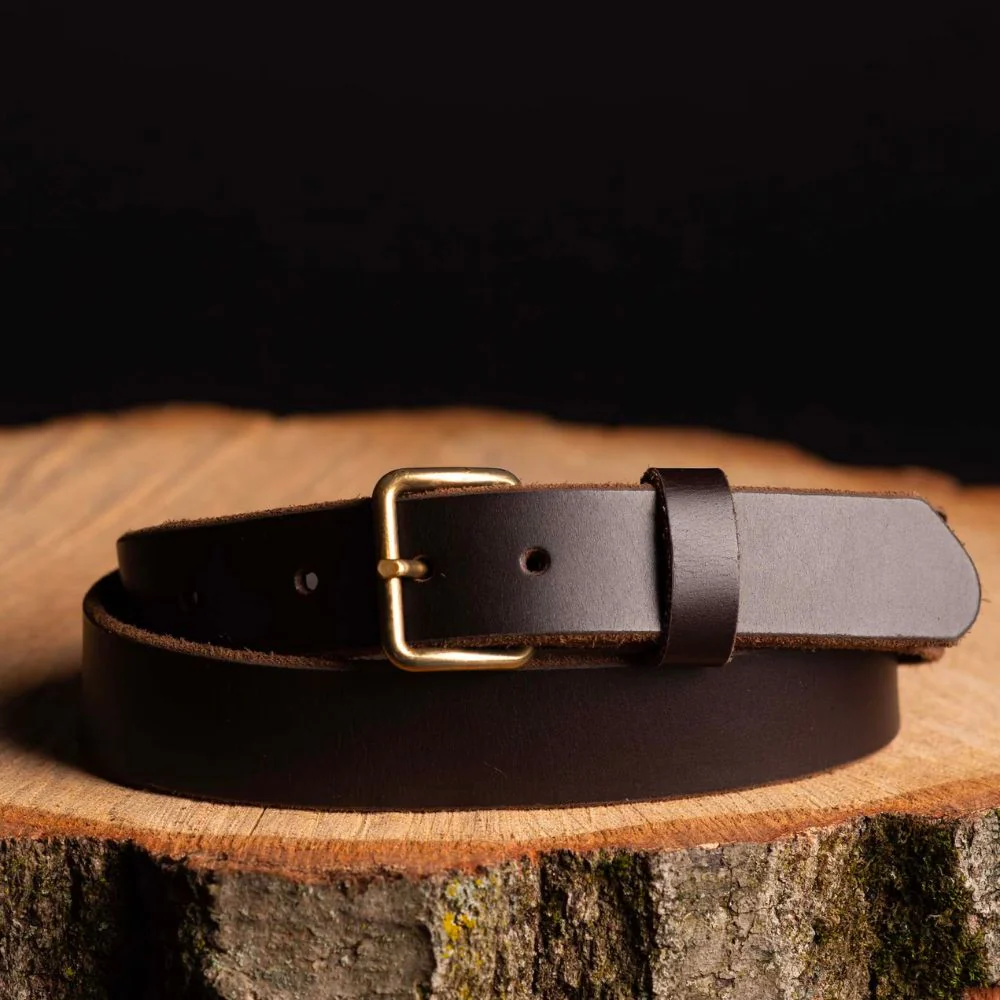 Kyomi- Cognac 100% Premium Leather Belt- Made in Canada - Image 5