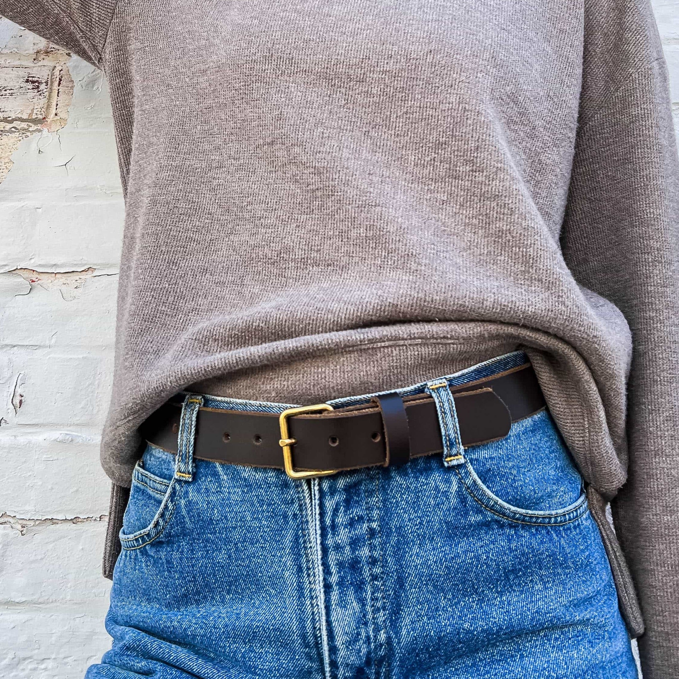 Kyomi- Cognac 100% Premium Leather Belt- Made in Canada - Image 6