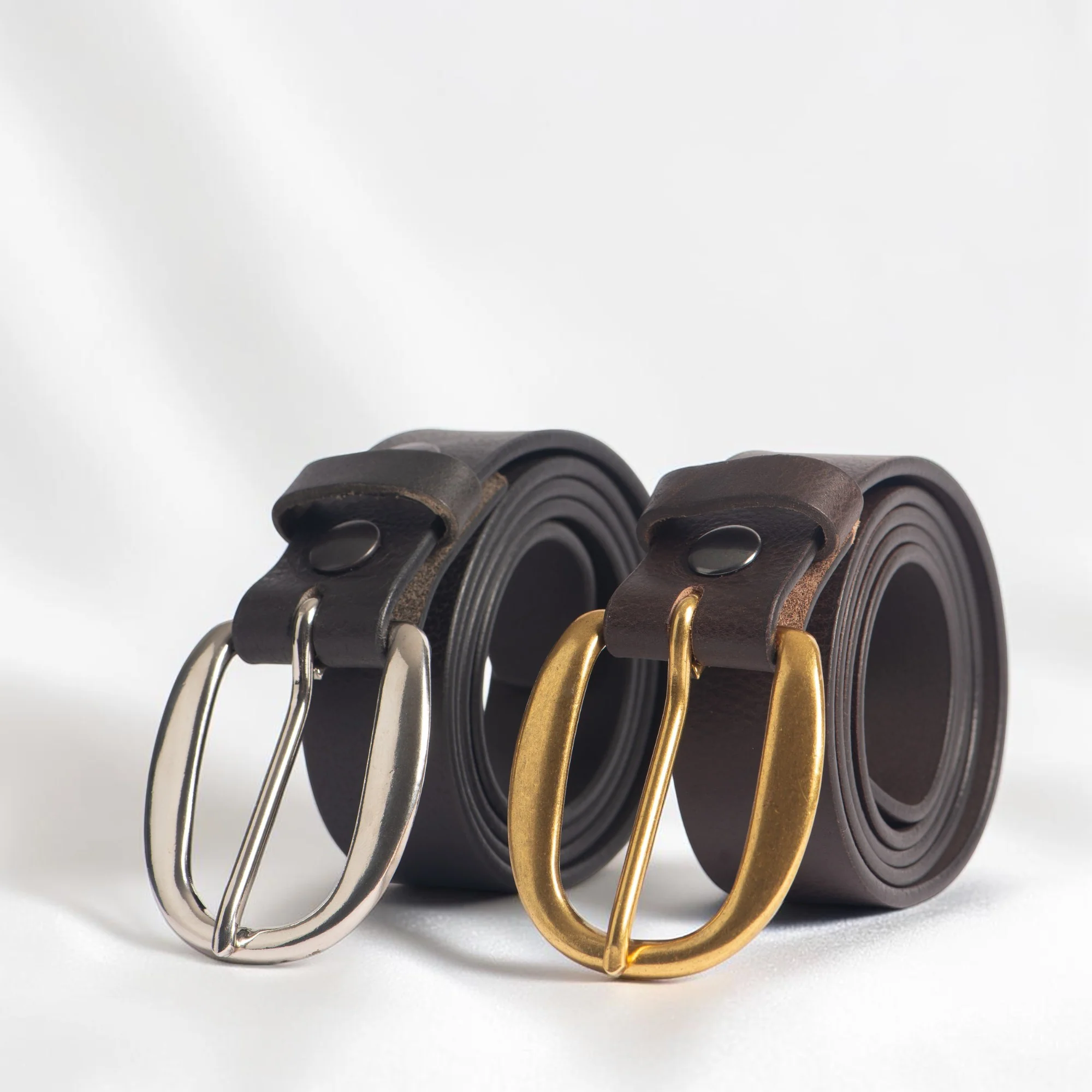 Kyra - Brown Leather Belt with Gold Buckle - Image 3