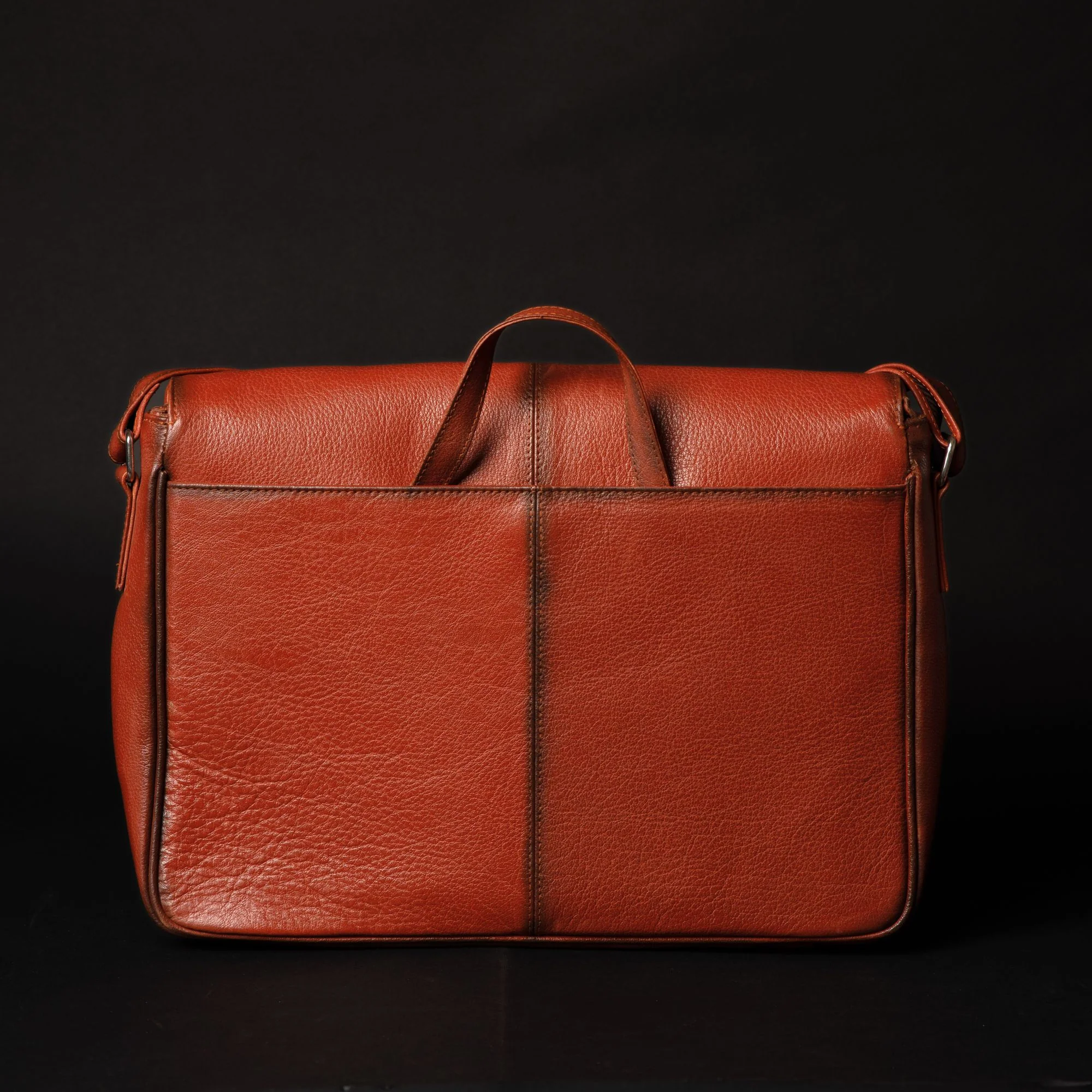 Lisbon - Vintage Brown Full-Grain Leather Laptop Bag - Image 3