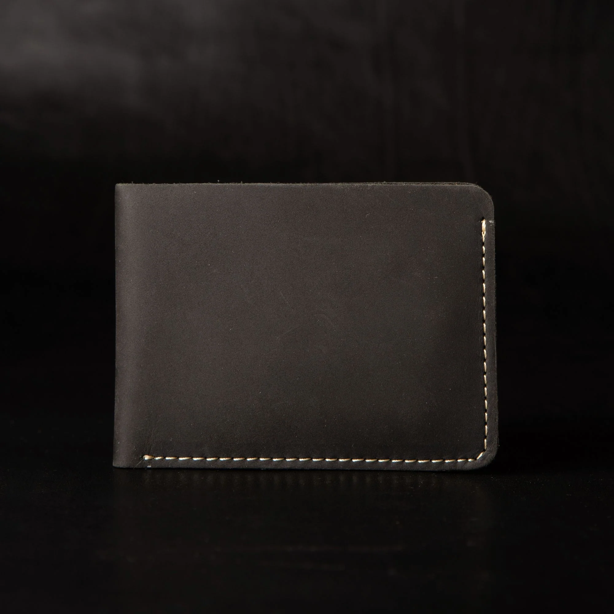 Brown Dollar Size Full-Grain Leather Wallet - Image 2