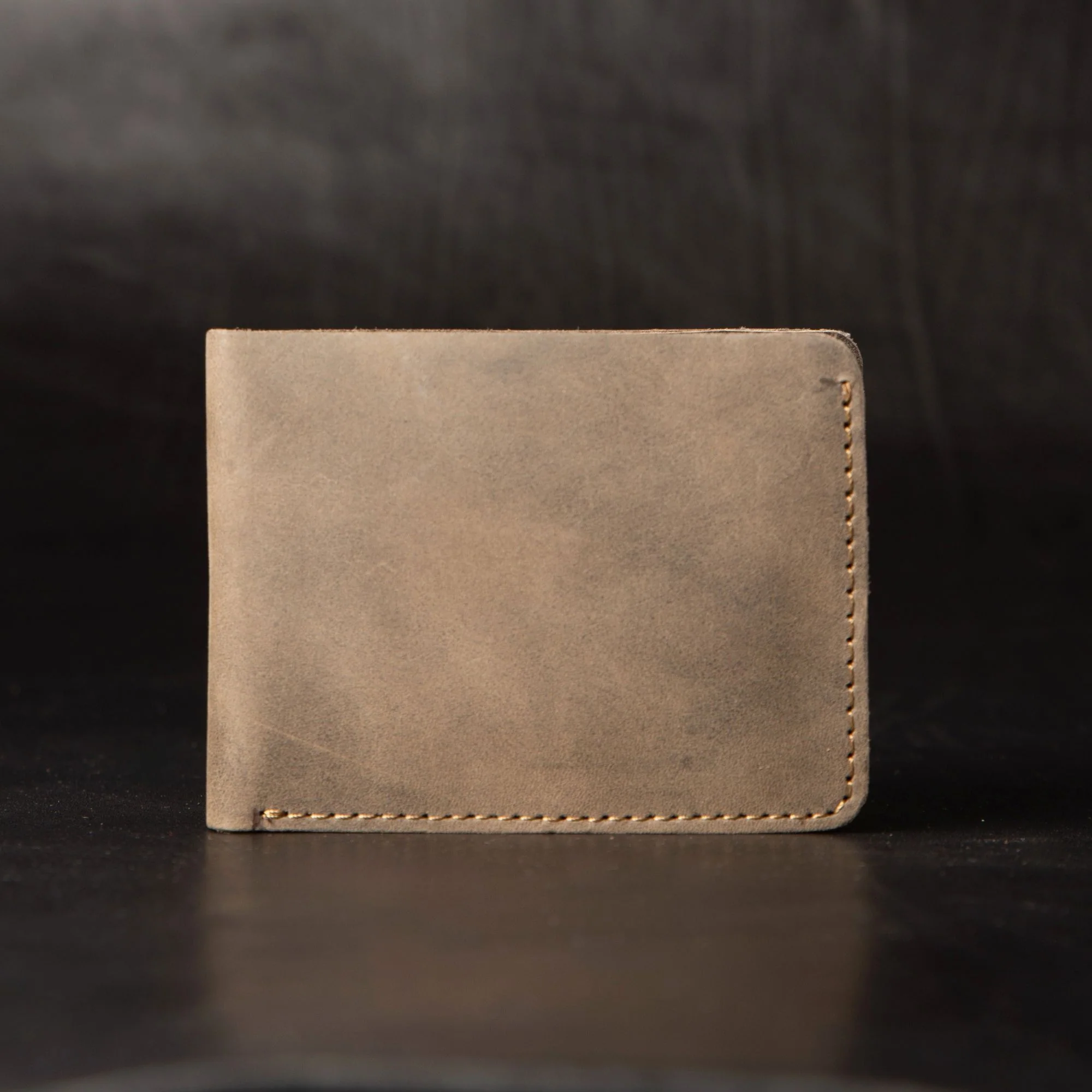 Brown Dollar Size Full-Grain Leather Wallet - Image 4