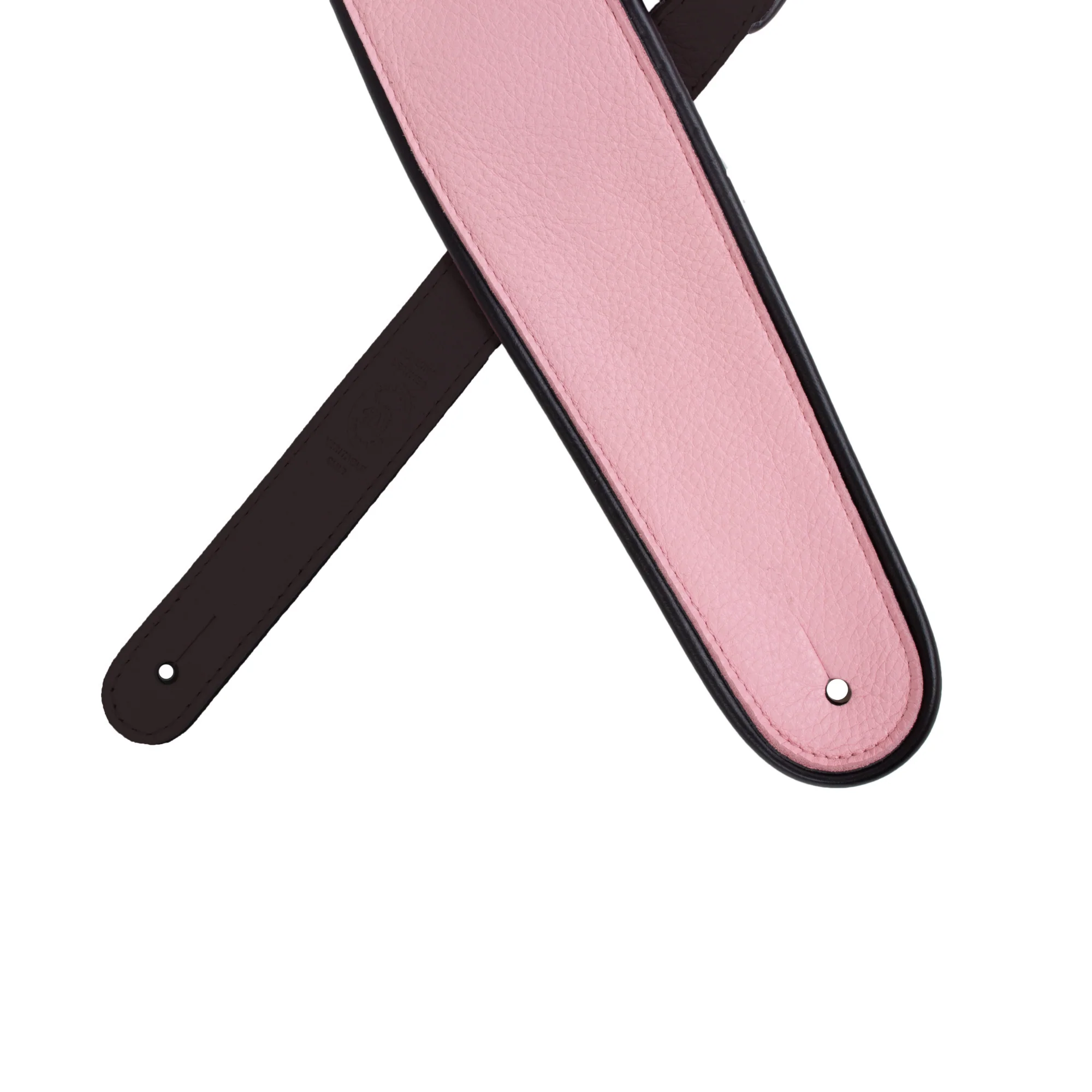 Riot - Limited Edition Pink Edge Pipe Full Grain Leather Guitar Strap - Image 3