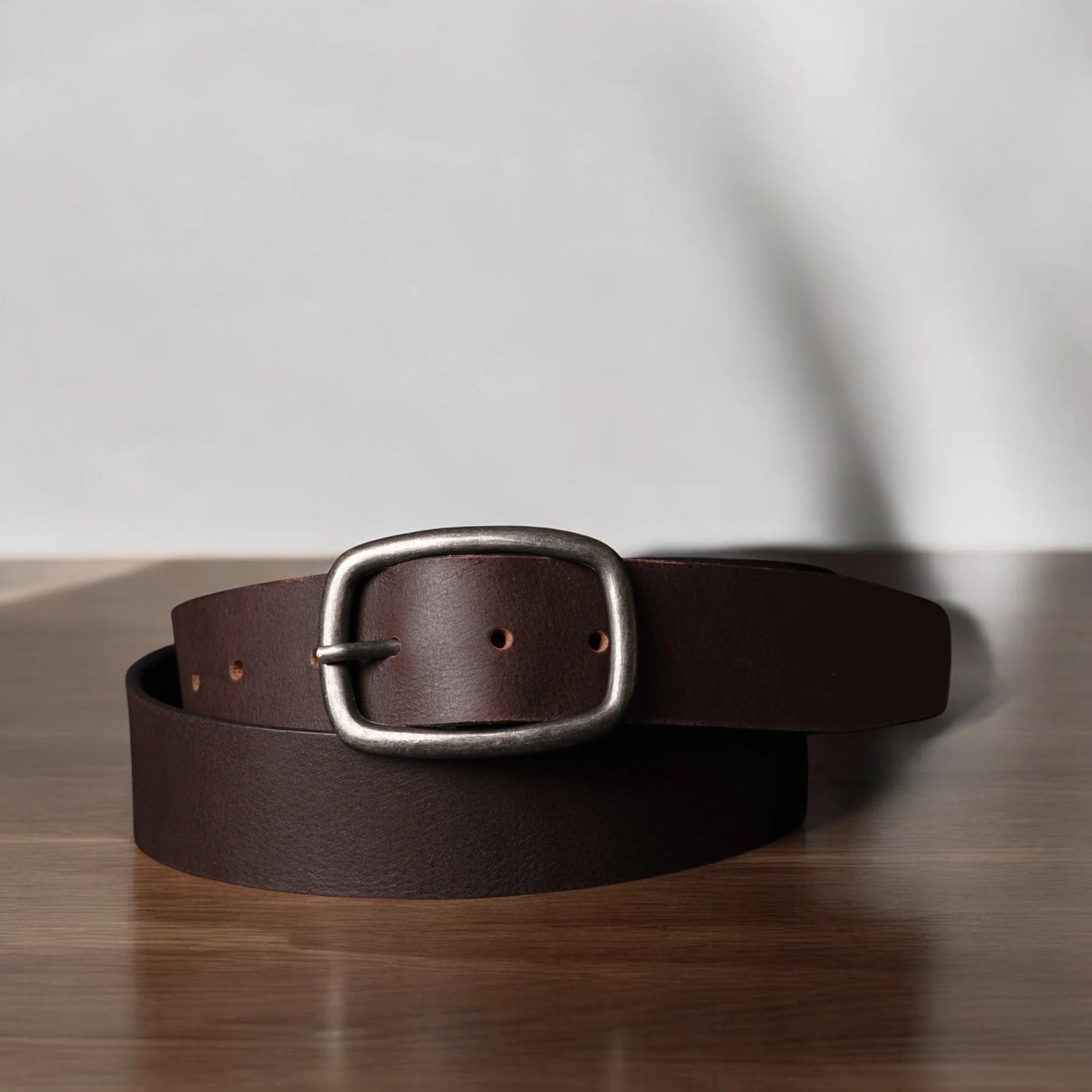 Selene - Black Leather Dress Belt with Silver Buckle - Made in Canada - Image 4