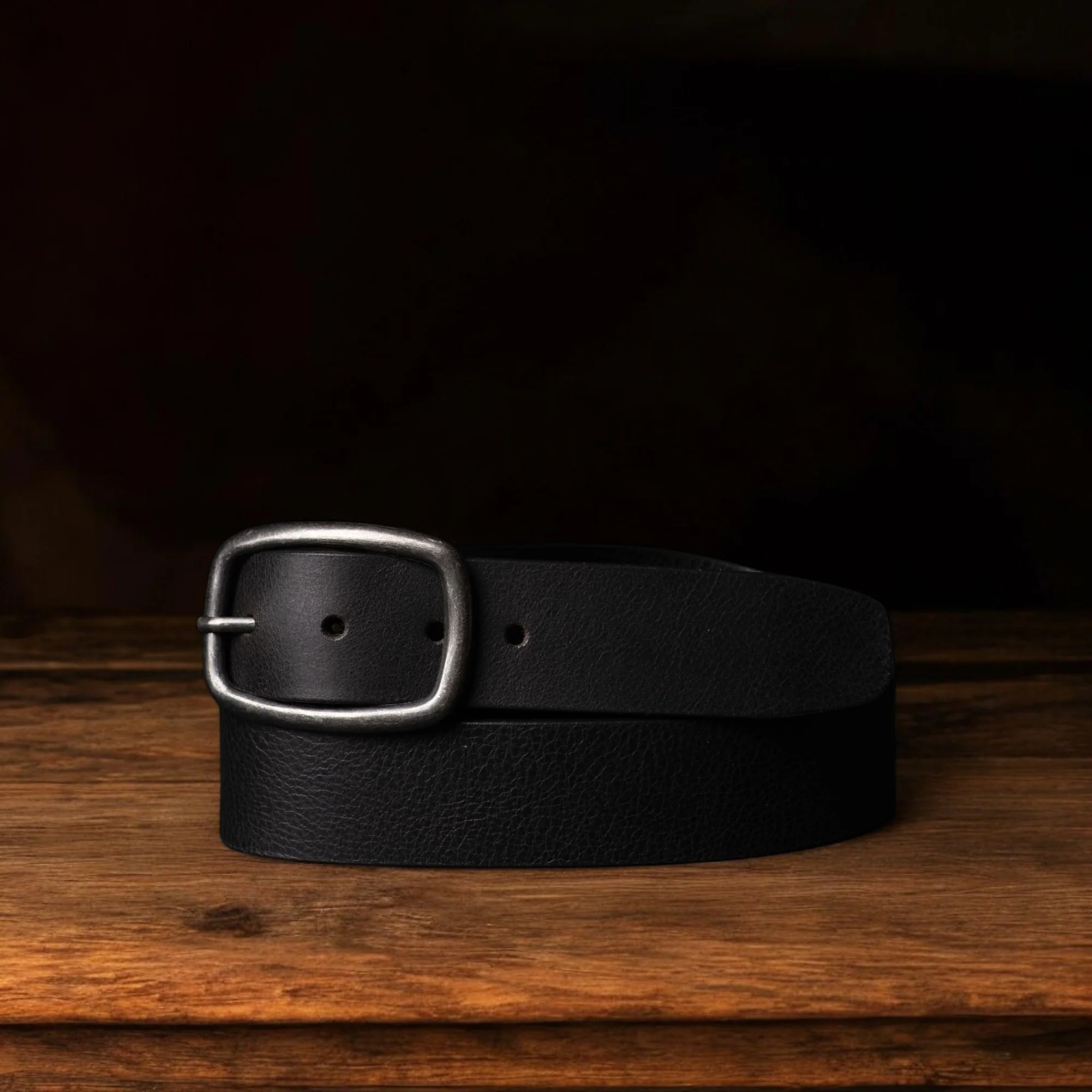 Selene - Black Leather Dress Belt with Silver Buckle - Made in Canada - Image 6
