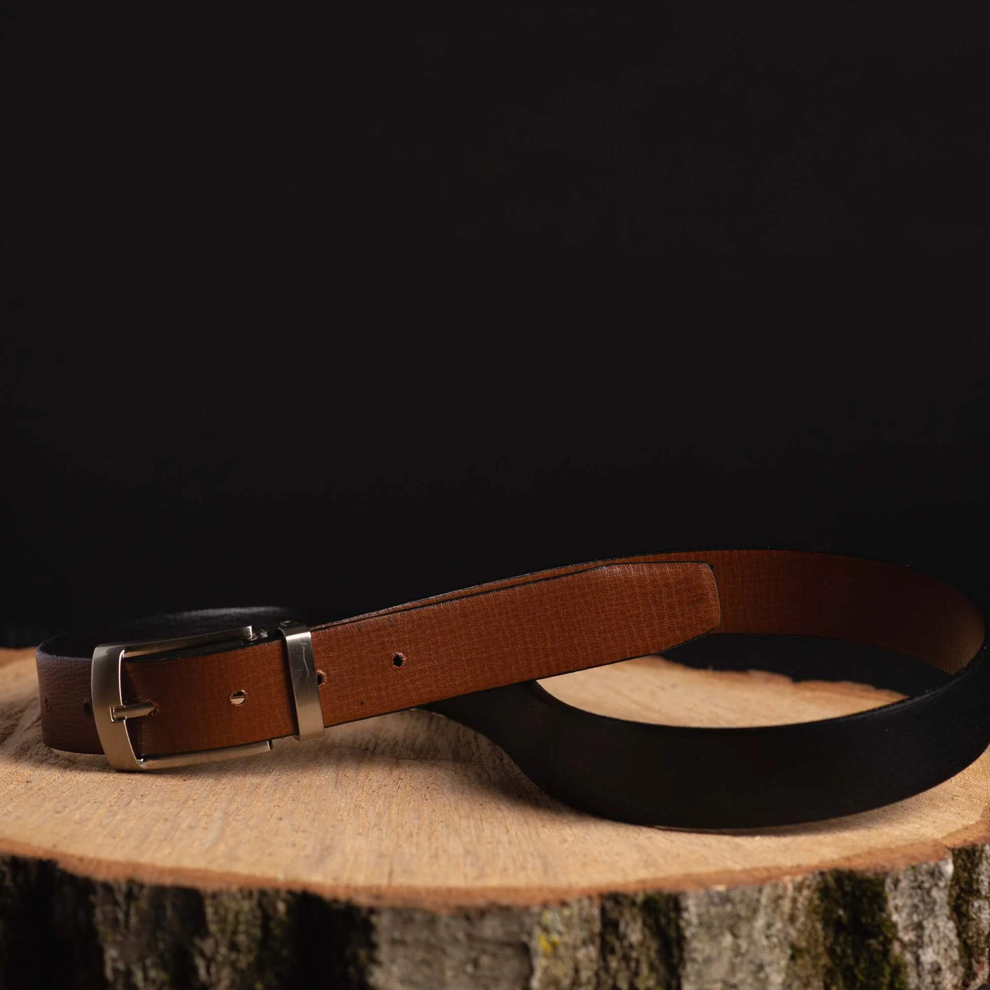 Slim Reversible Brown/Black 30mm 100% Real Leather Belt - Image 8