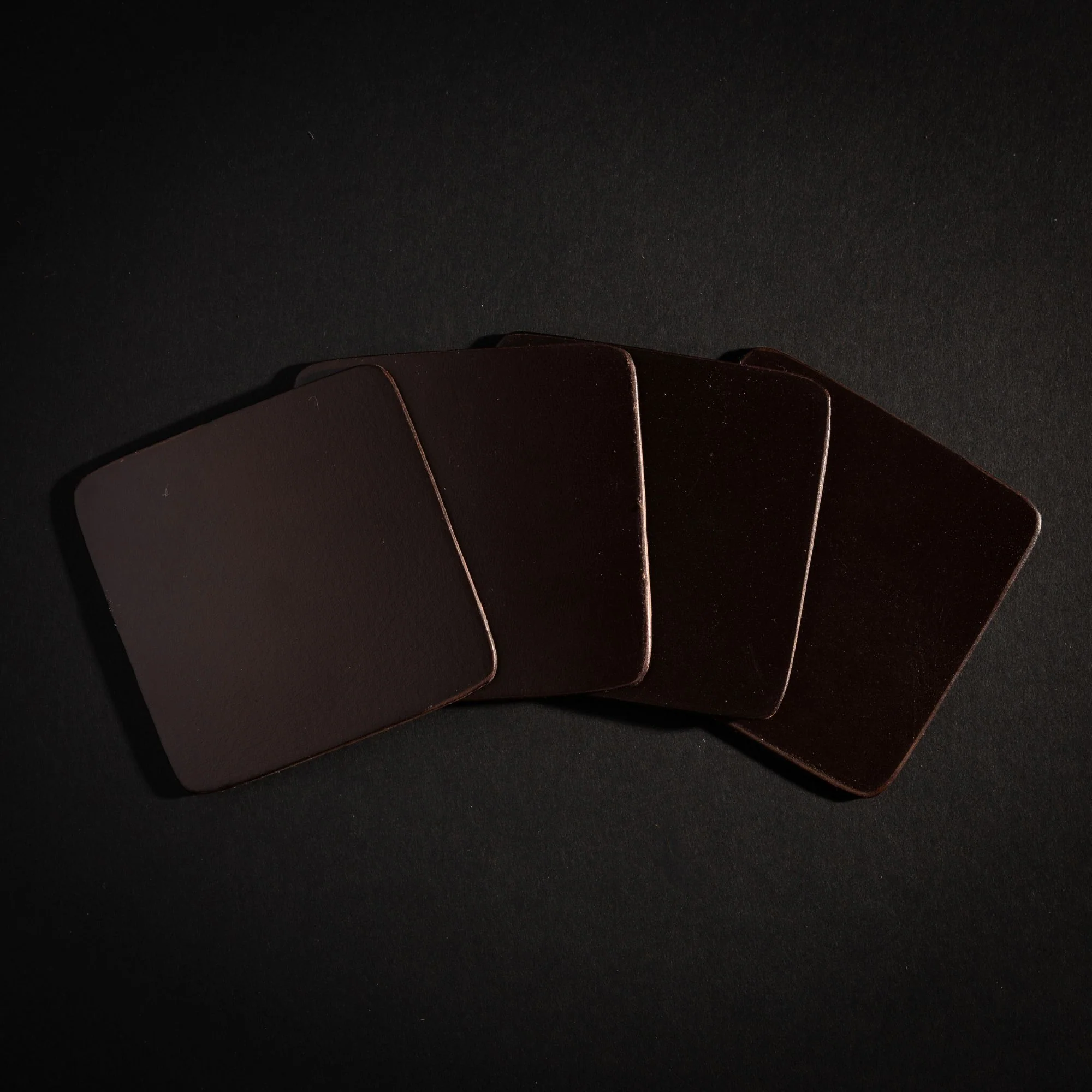 Square Coasters - Cognac Distressed Leather Coasters - Made in Canada - Image 3