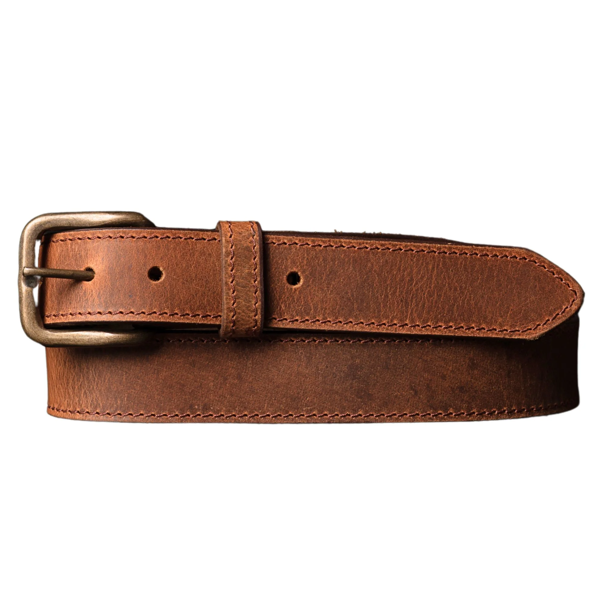 The Voyager Belt - Stitched Full-Grain Distressed Leather Belt - Image 4