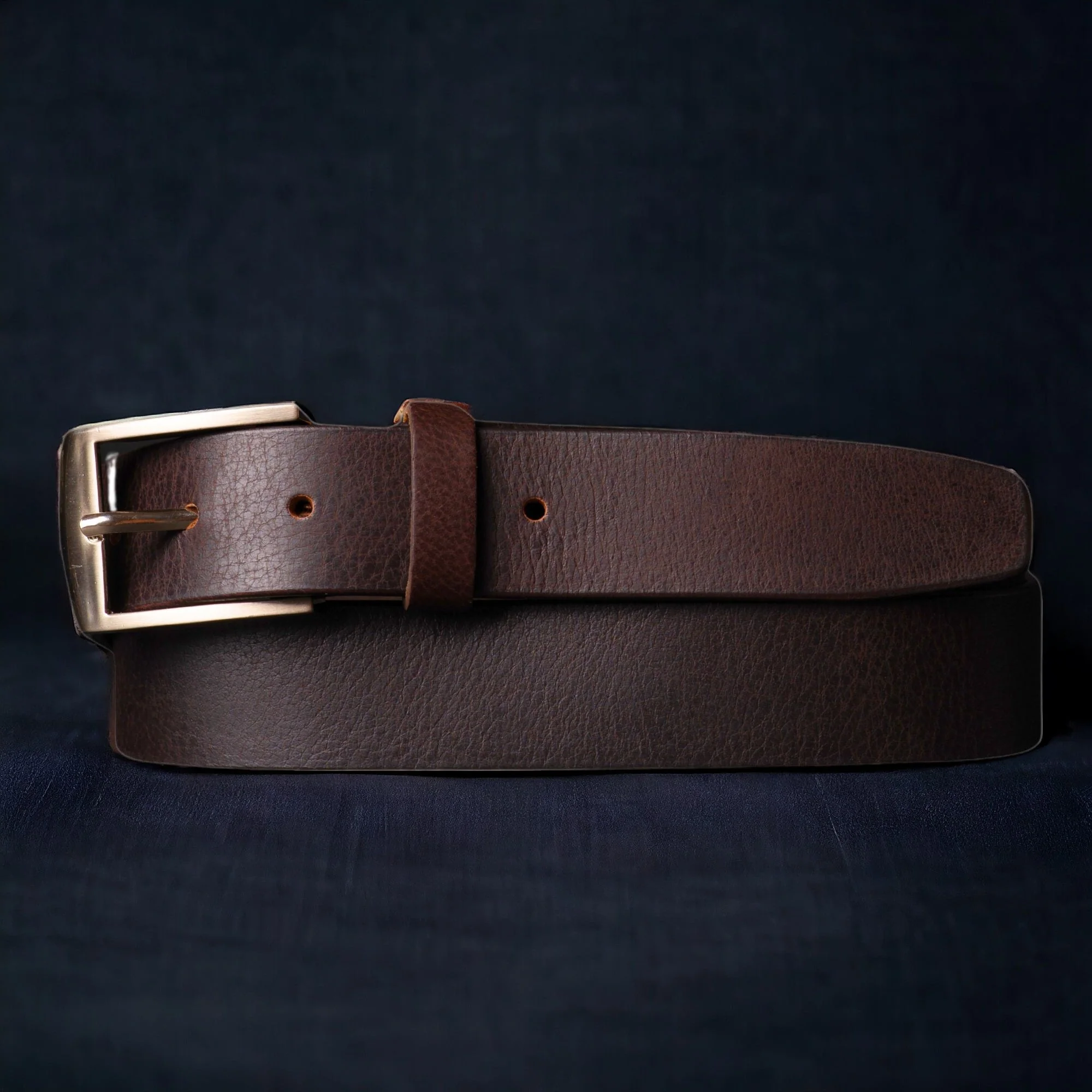 The Crest Belt - Slim Brown 35mm 100% Full-Grain Leather Belt - Image 3