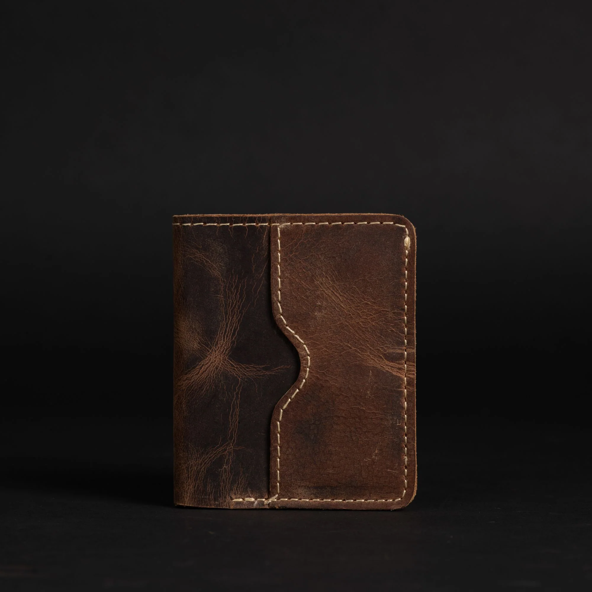 The Driftgrain Card Holder Wallet - Brown Full Grain Leather Card Holder