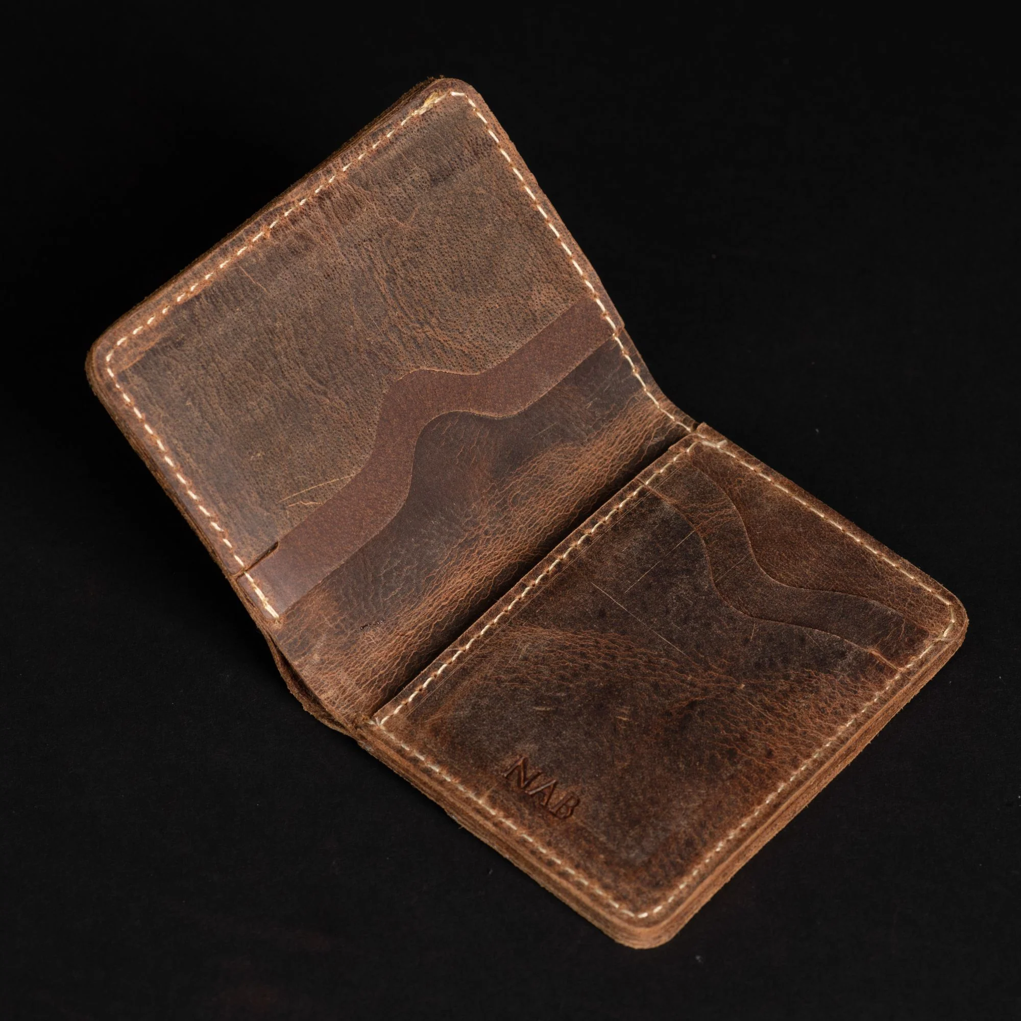The Driftgrain Card Holder Wallet - Brown Full Grain Leather Card Holder - Image 2