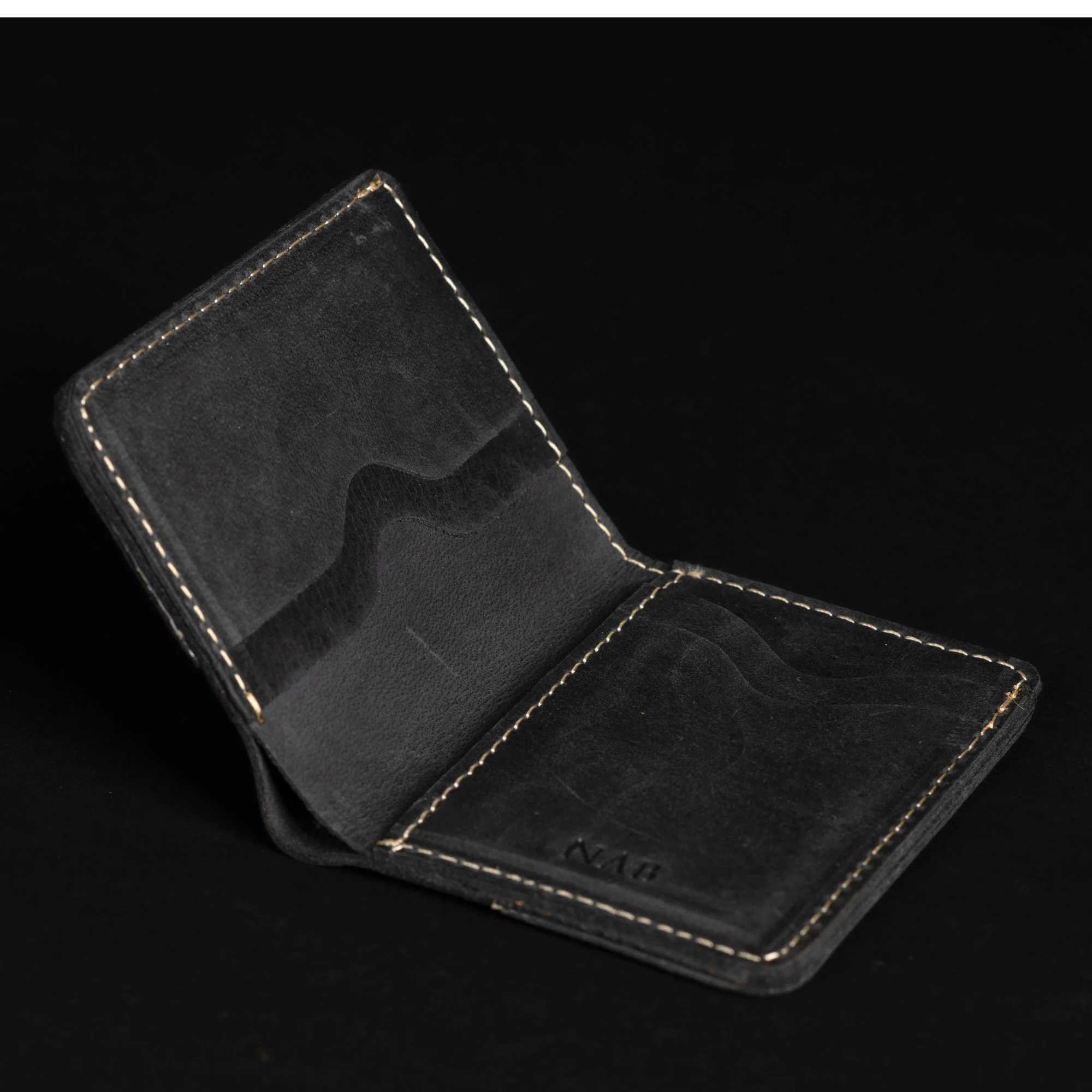 The Driftgrain Card Holder Wallet - Brown Full Grain Leather Card Holder - Image 5