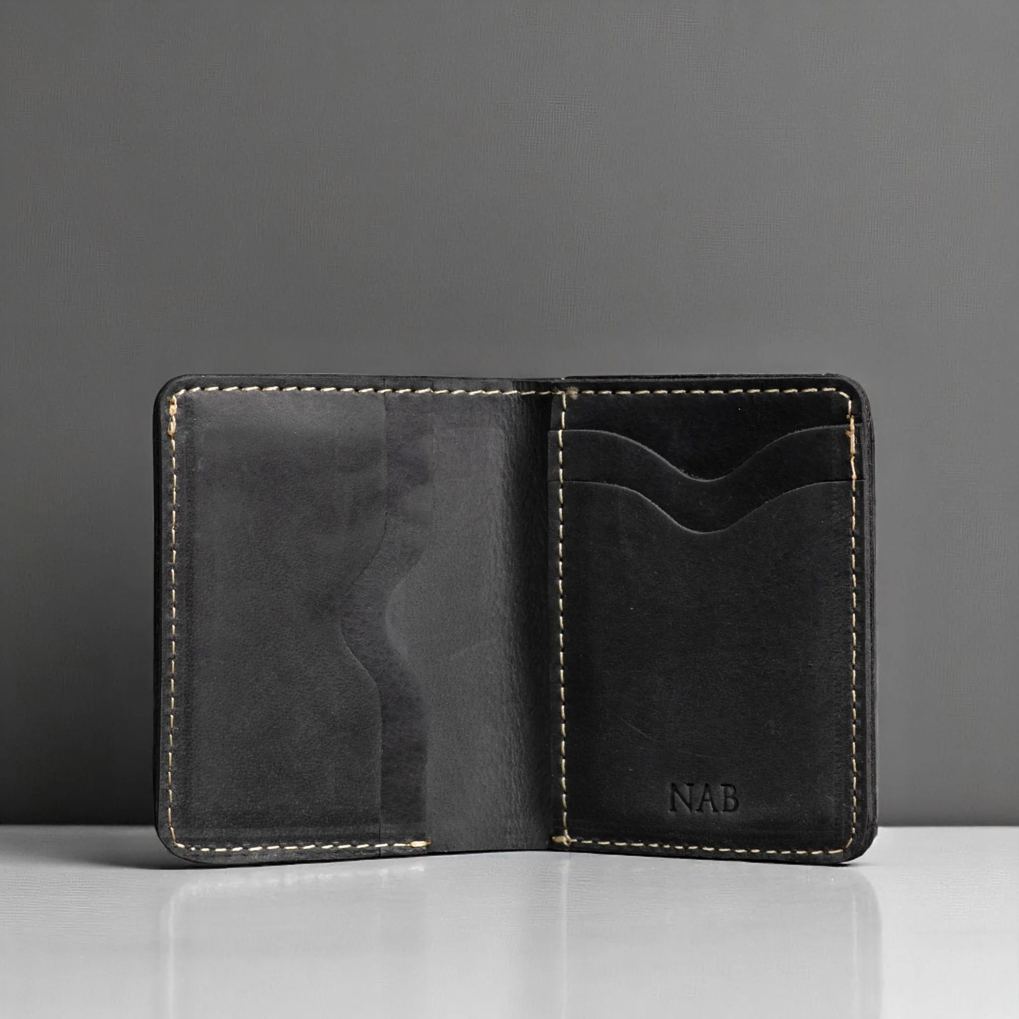 The Driftgrain Card Holder Wallet - Brown Full Grain Leather Card Holder - Image 6