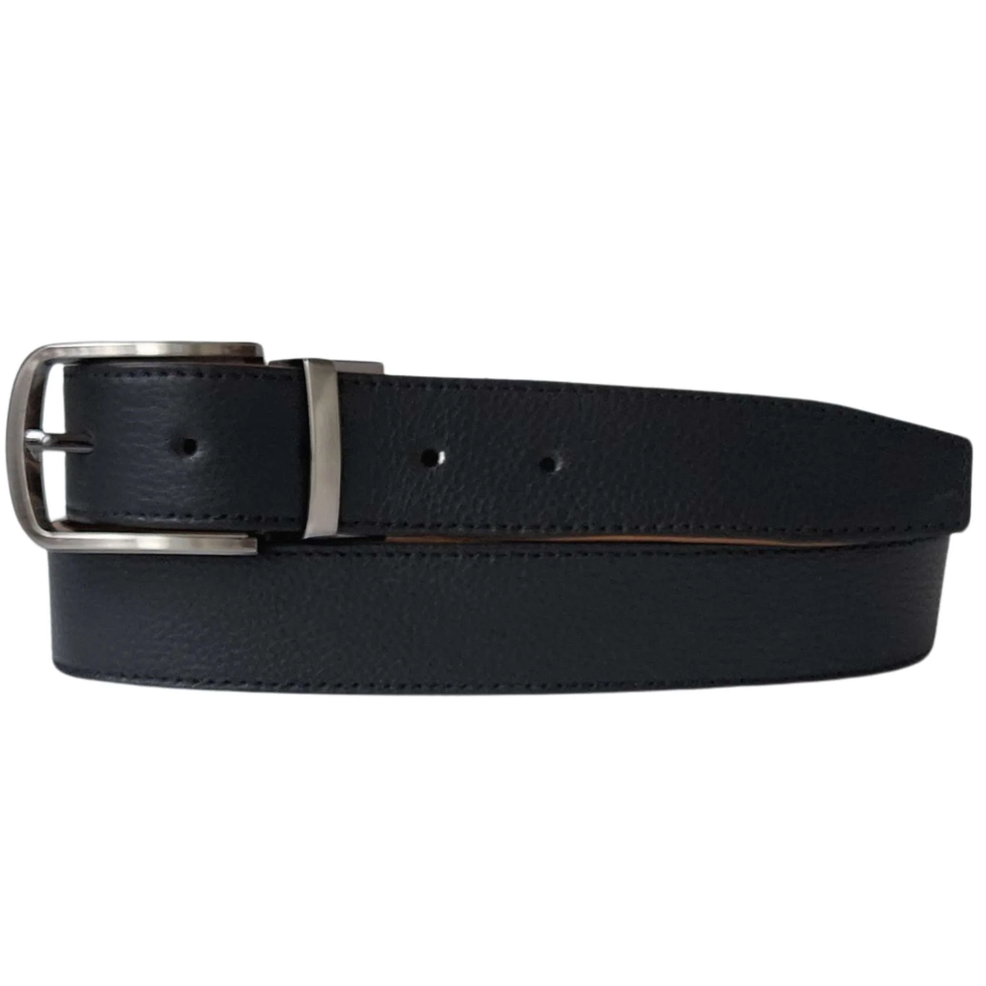 The Harvey Dent Belt - Reversible Stitched Full-Grain Pebbled Leather Belt - Image 5