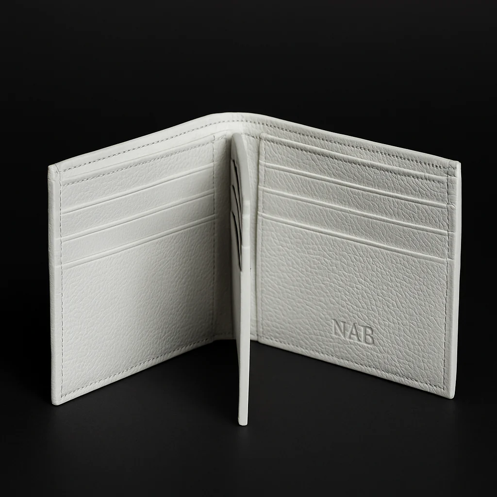 The Ivory Wallet - Premium White Pebbled Full Grain Leather Wallet - Image 4