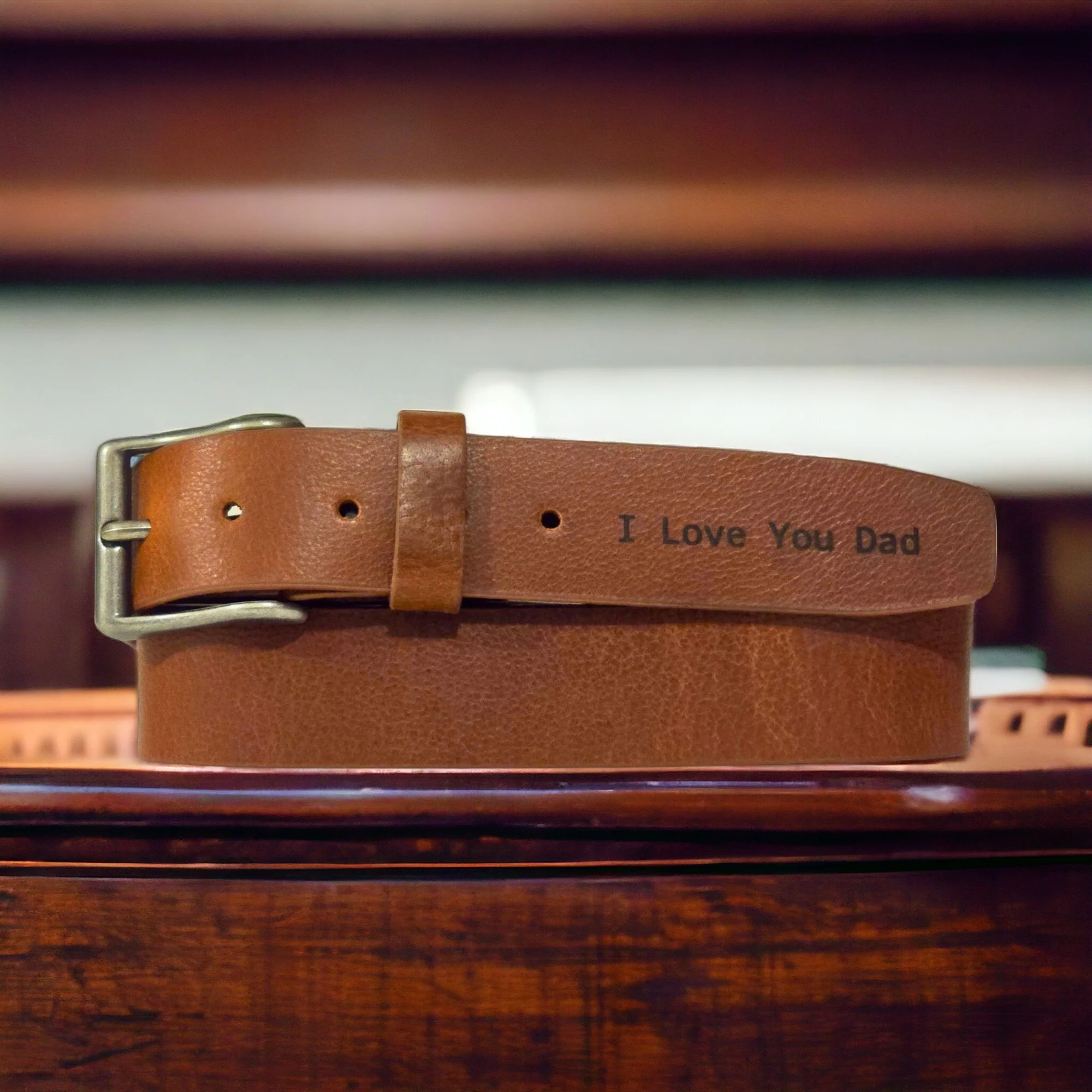 The Long Haul Belt - Brown Custom Engraved Leather Belt - Image 13