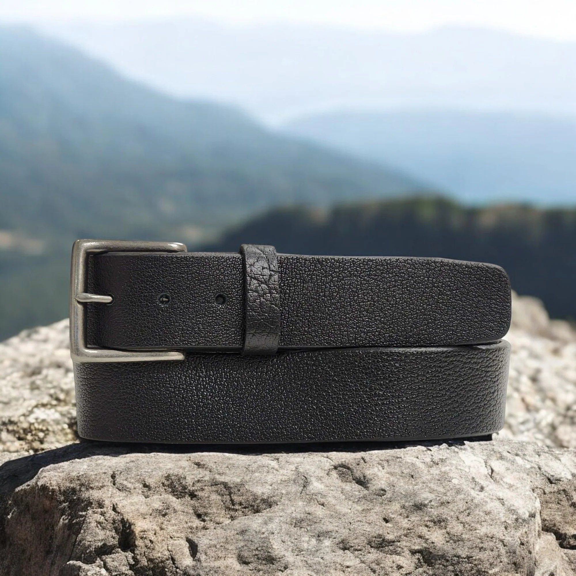The Maverick Belt - Extra Thick 100% American Pebble Grain Bison Leather Belt - Image 3