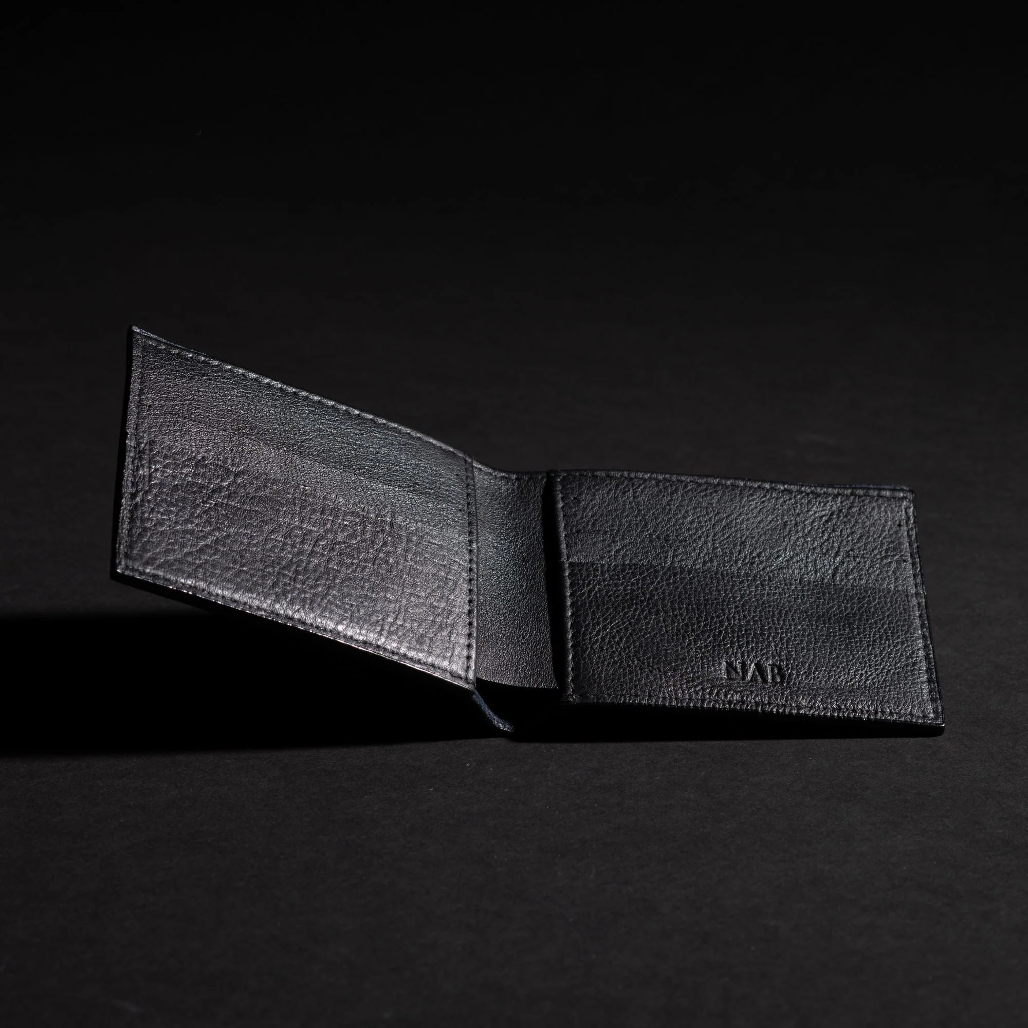The Maverick Wallet - Black American Pebble Grain Bison Leather Wallet - Image 3