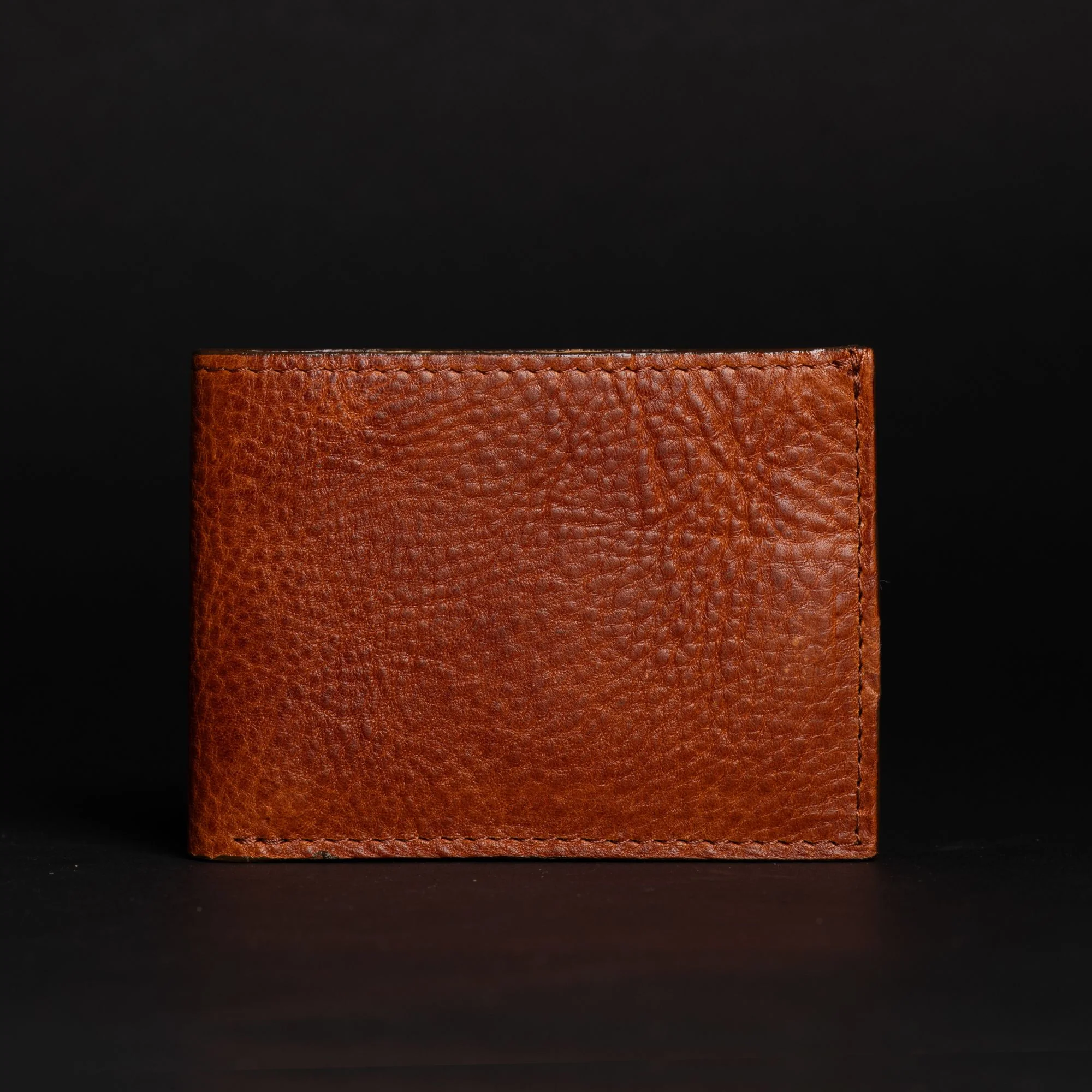 The Maverick Wallet - Black American Pebble Grain Bison Leather Wallet - Image 6