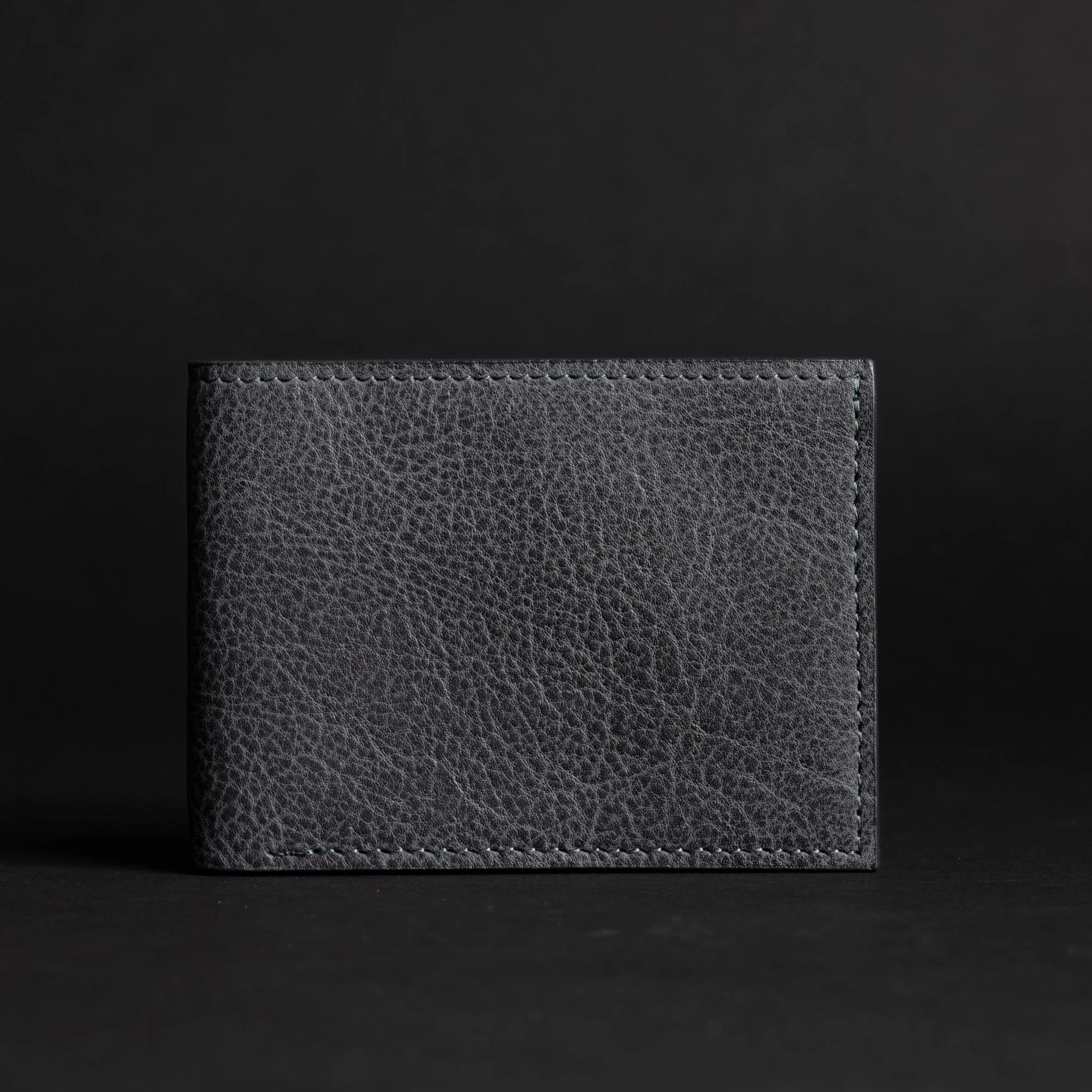 The Maverick Wallet - Black American Pebble Grain Bison Leather Wallet - Image 8
