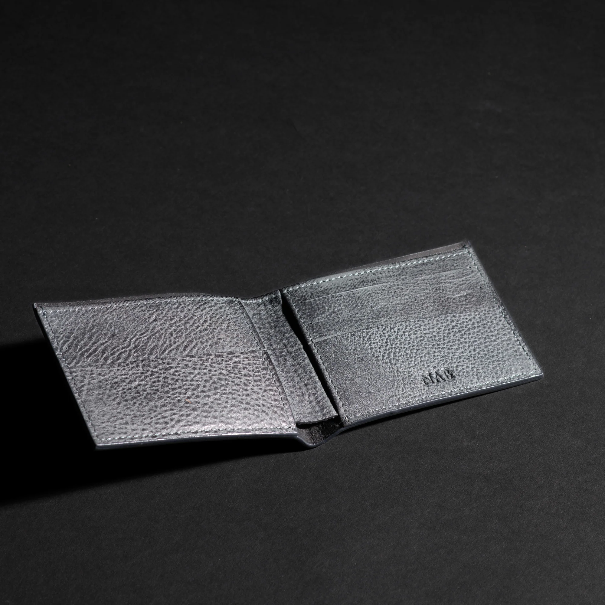 The Maverick Wallet - Black American Pebble Grain Bison Leather Wallet - Image 9